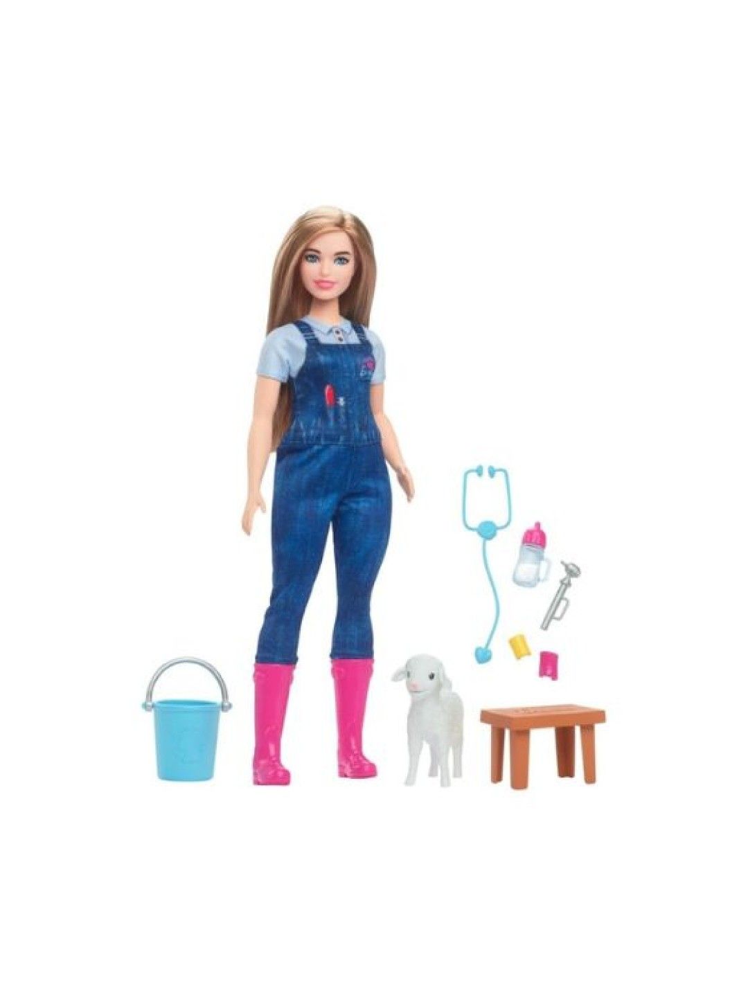 Barbie 65th Anniversary Doll Farm Veterinarian Set & 10 Accessories