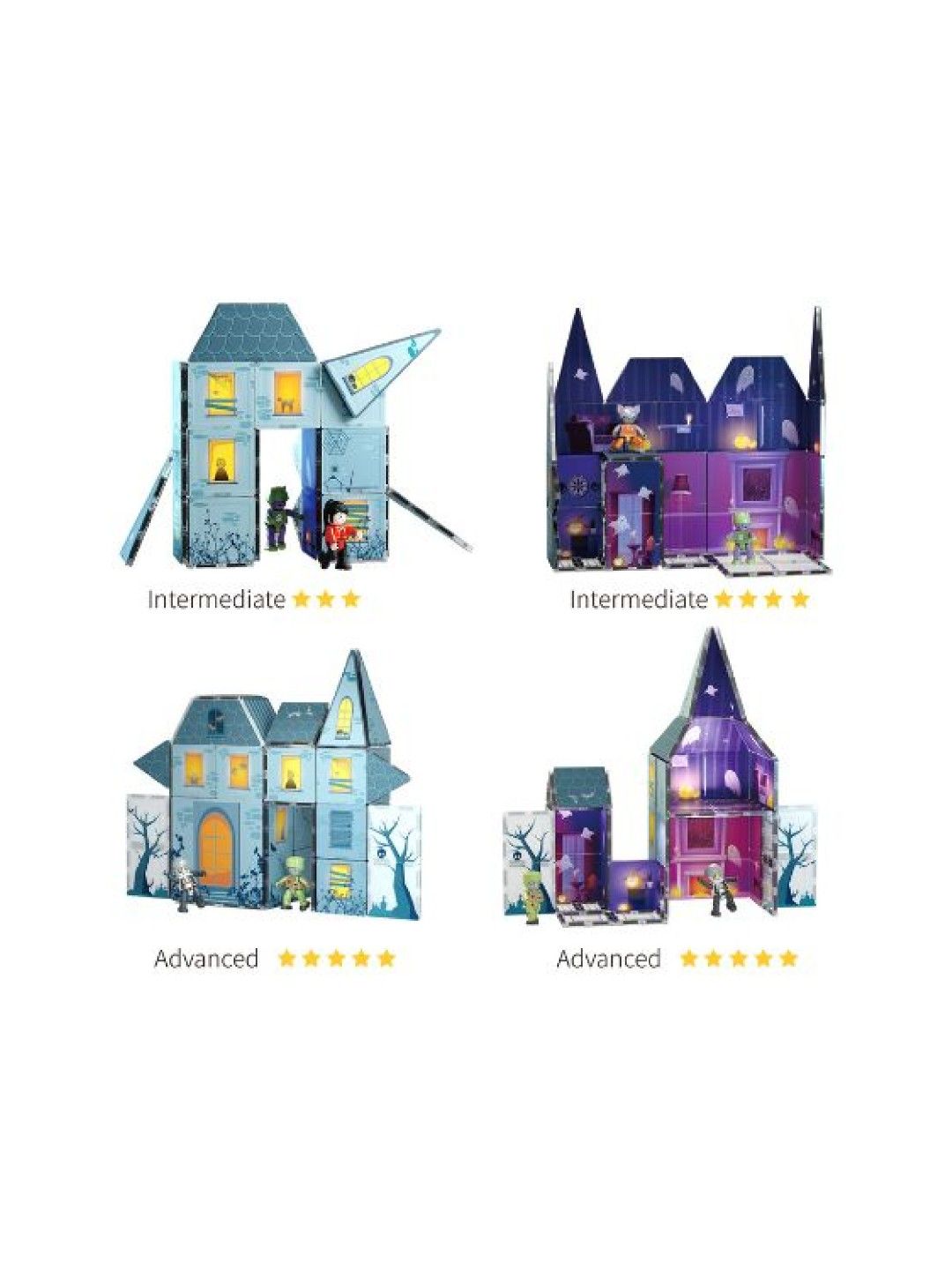 Picasso Tiles Haunted House Theme with 8 Action Figures Magnetic Building Set (No Color- Image 2)
