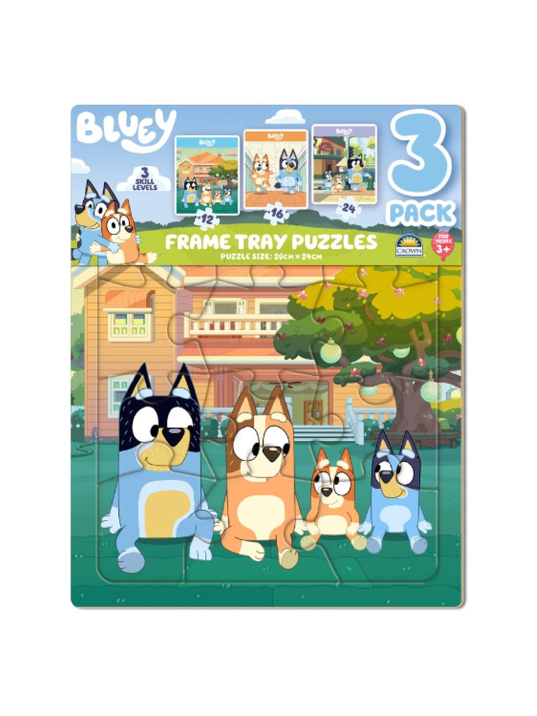 Bluey Frame Tray Puzzle 3pack and 46 piece Floor Puzzle (No Color- Image 3)