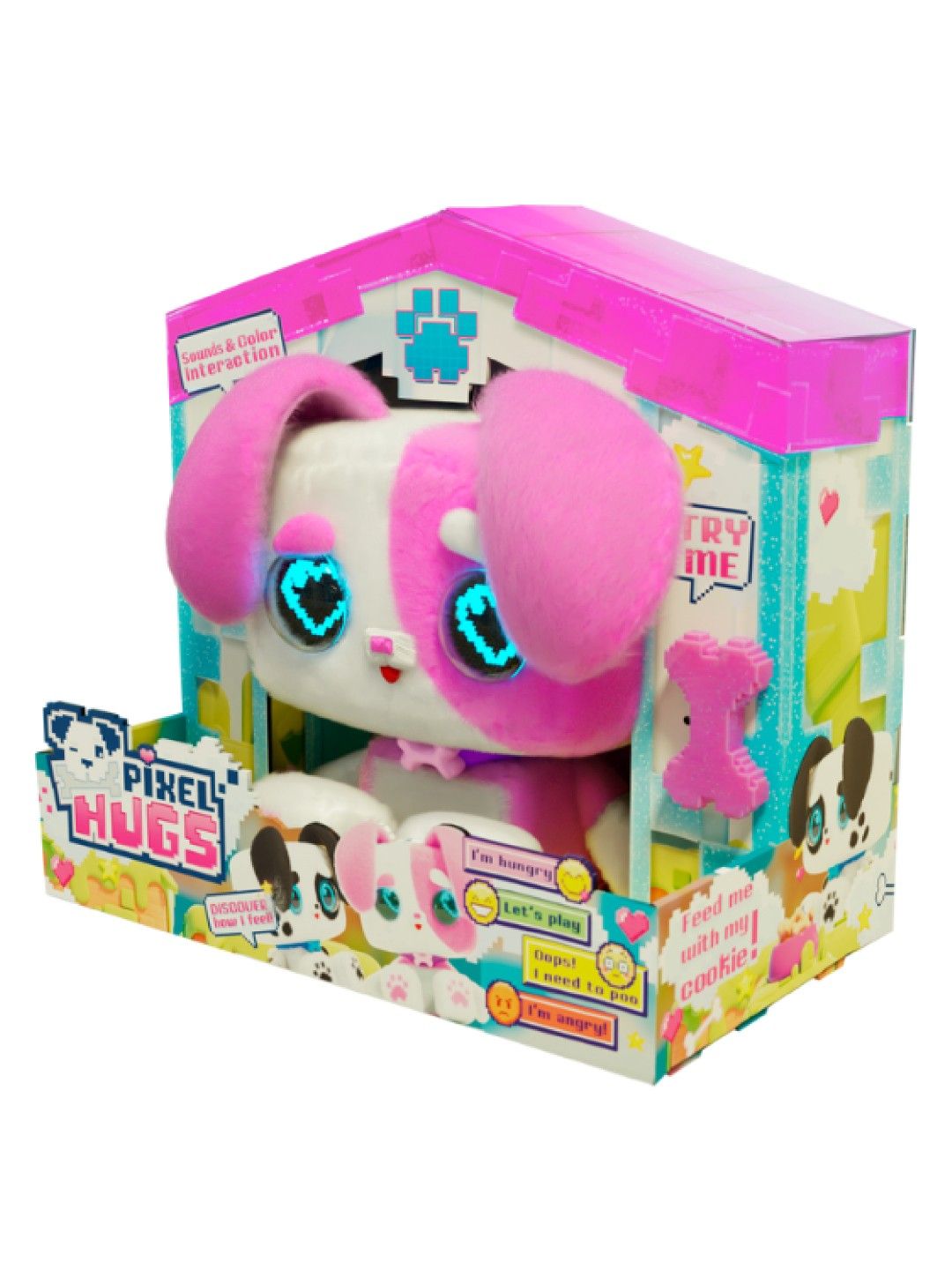 PIXEL HUGS Electronic Plush Puppy Pinxel Stuff Toys (Pink) (No Color- Image 3)