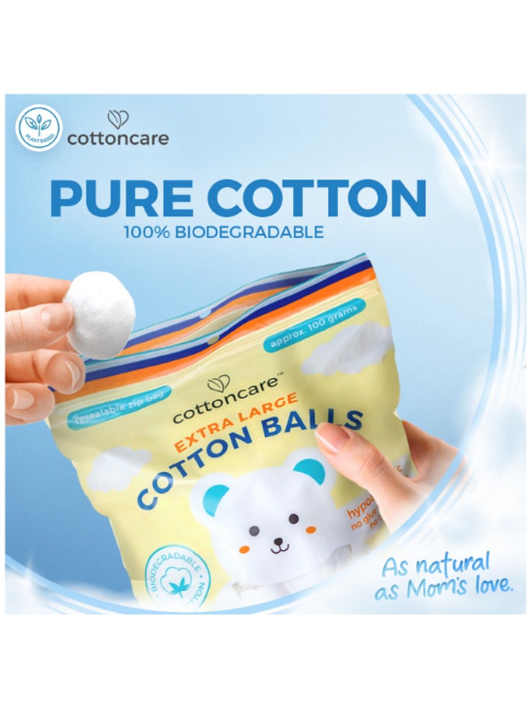 Cotton Central™ Cottoncare™ Premium Extra Large Cotton Balls (100pcs/100g) (No Color- Image 3)