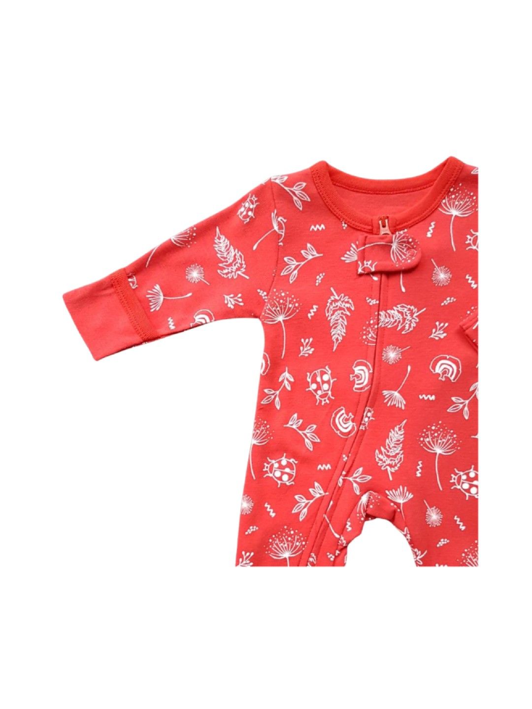 Babysoy Dandelion Red Zipper Footie (No Color- Image 3)