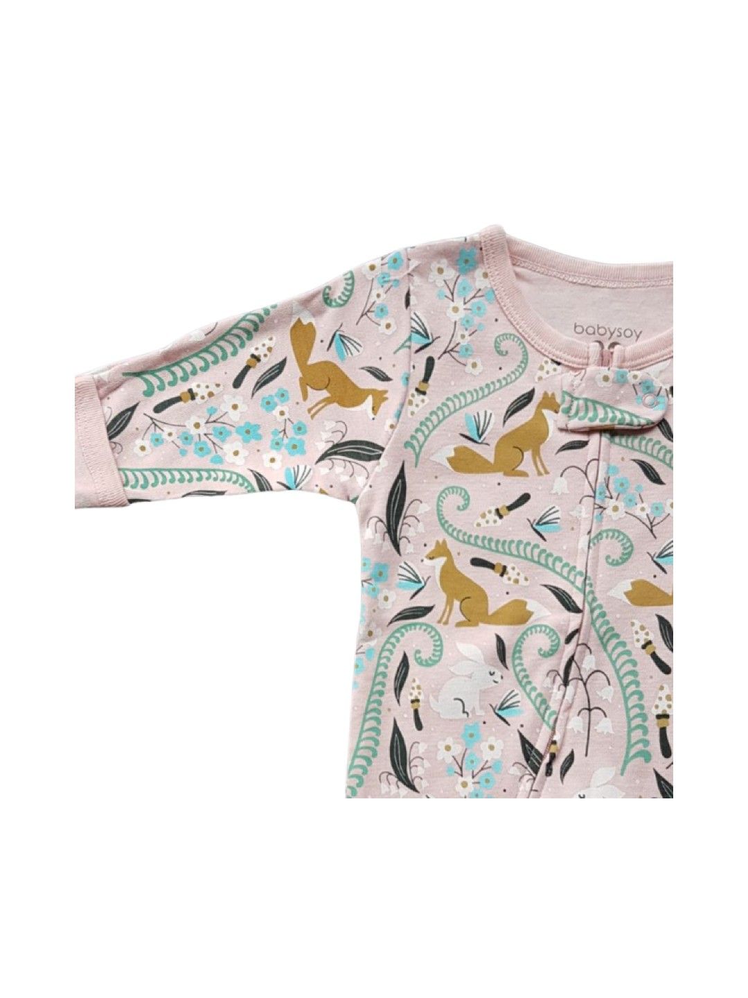 Babysoy Fox Peony Zipper Footie (No Color- Image 3)