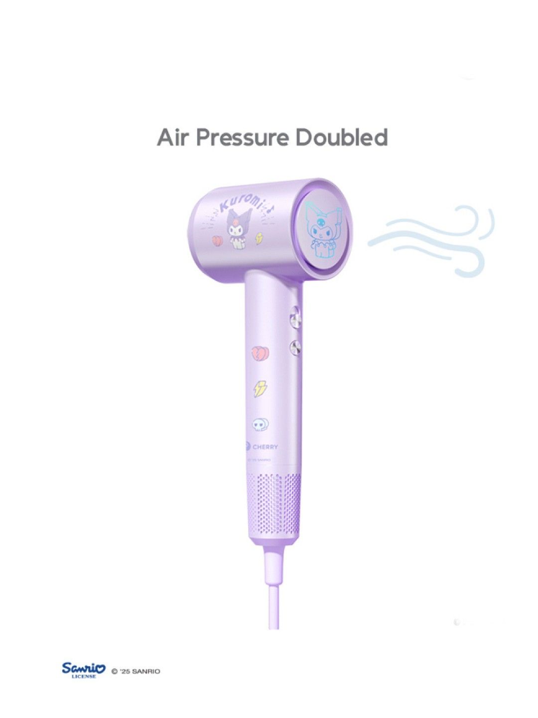 Cherry Sanrio Characters Kuromi High-Speed Hair Dryer (No Color- Image 3)
