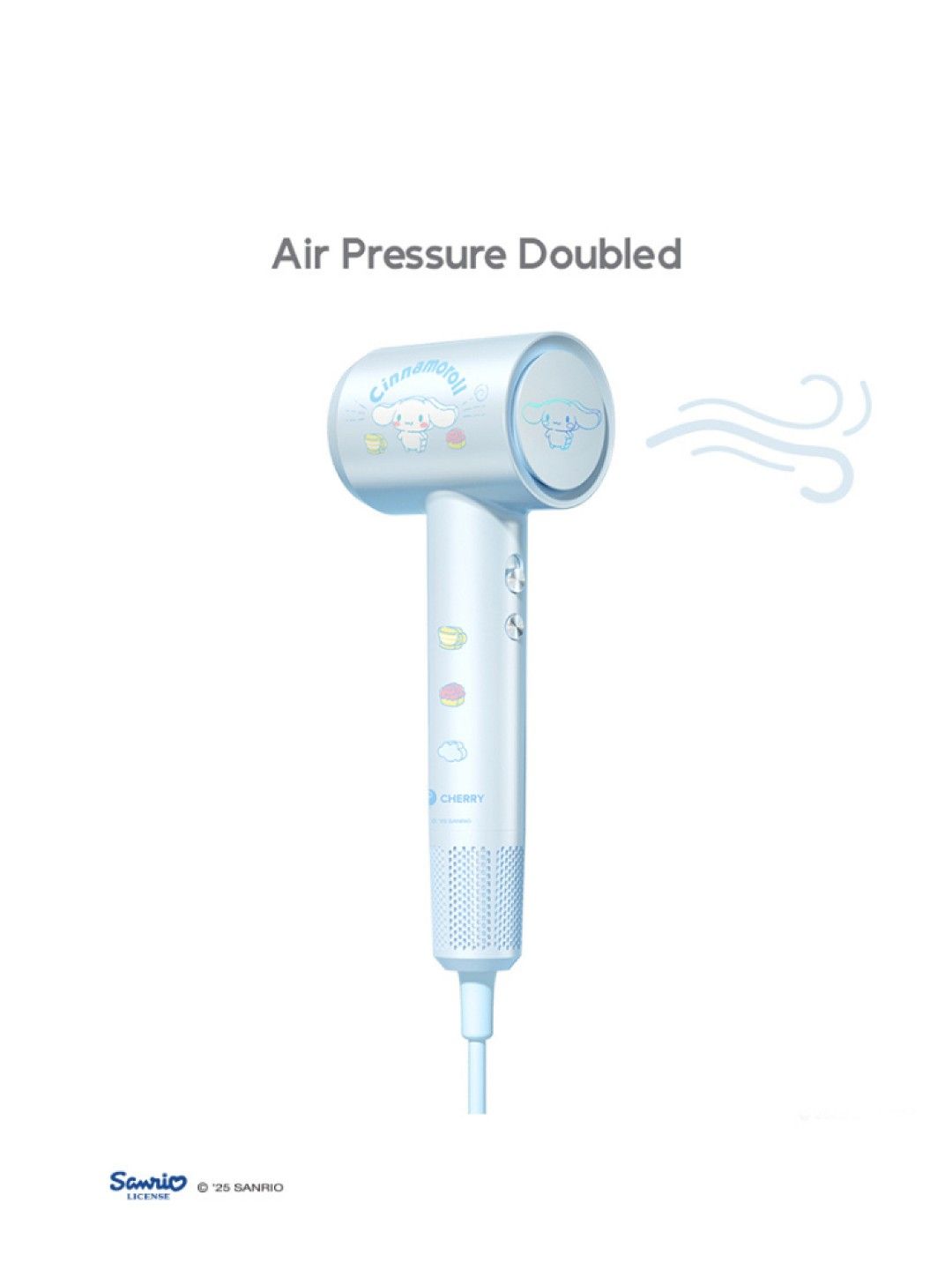 Cherry Sanrio Characters Cinnamoroll High-Speed Hair Dryer (No Color- Image 3)