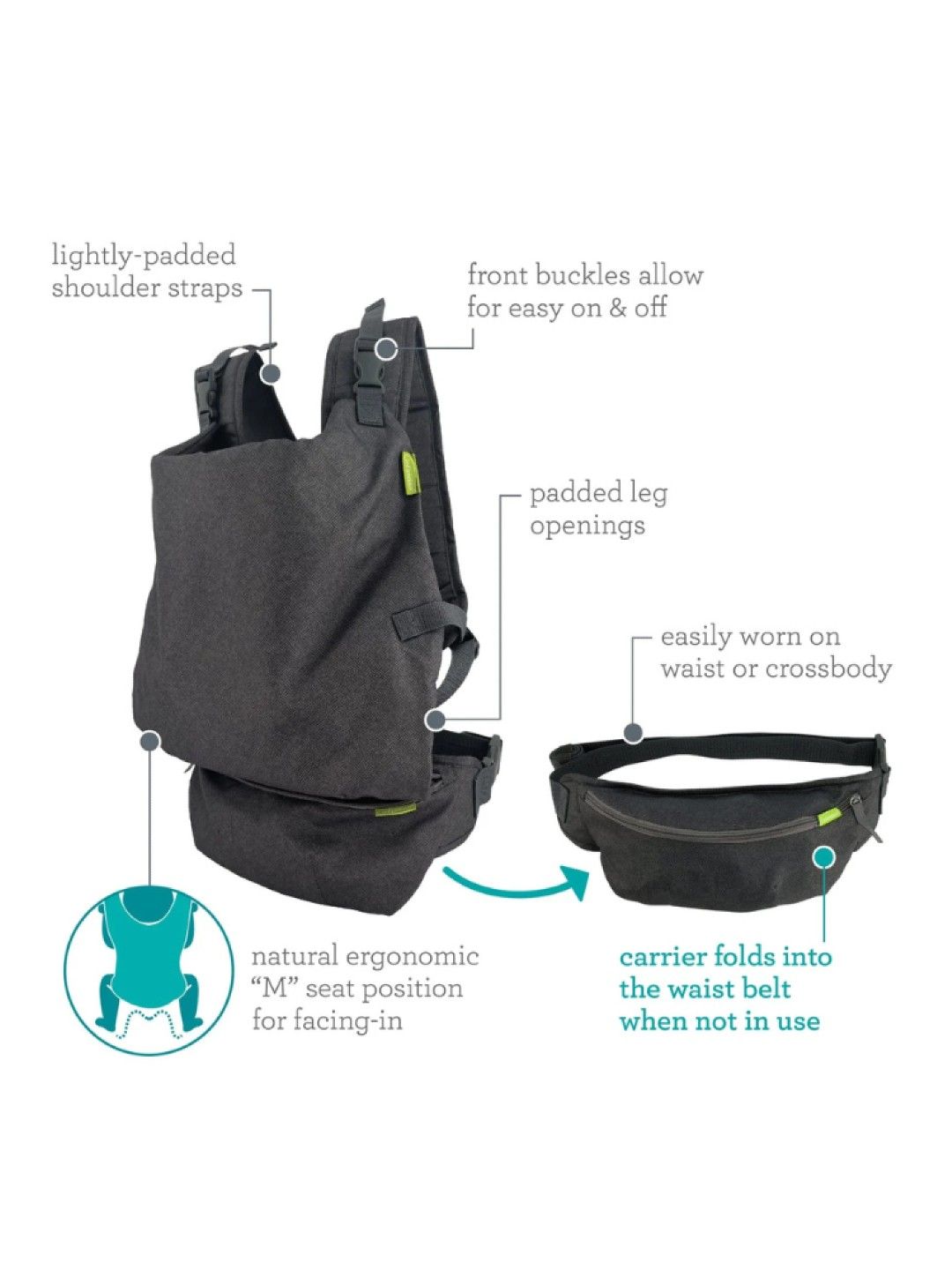 Infantino Fold & Go 2-in-1 Carrier (No Color- Image 3)