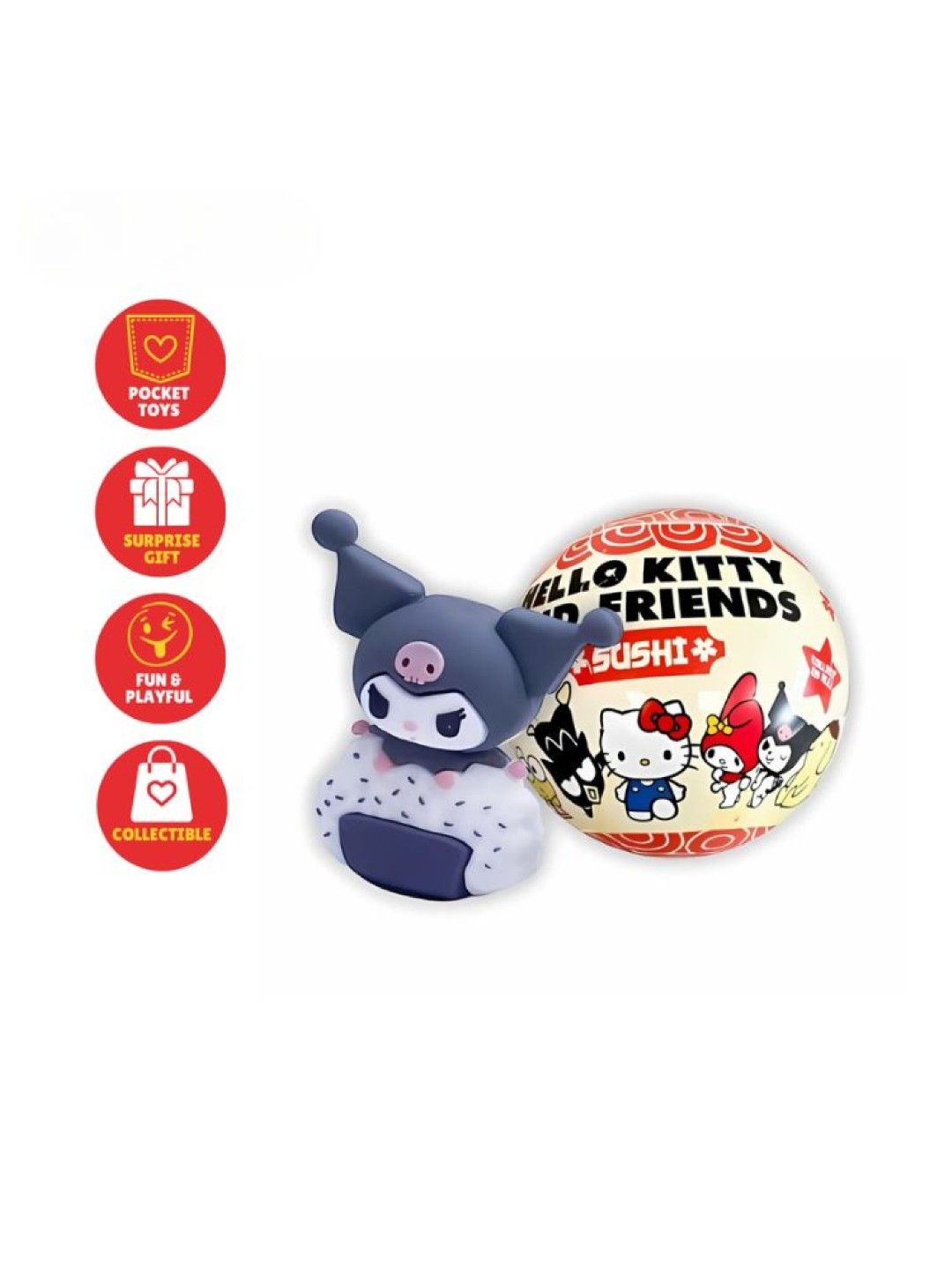 COOL THINGS [BUY 1 TAKE 1] Sanrio Hello Kitty & Friends Sushi Surprise Ball Capsule Toys (No Color- Image 2)