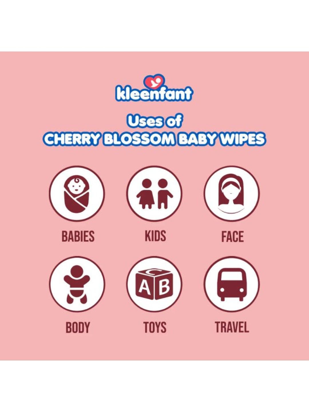 Kleenfant Cherry Blossom Cleansing Wipes 11 sheet (Pack of 6) (No Color- Image 3)