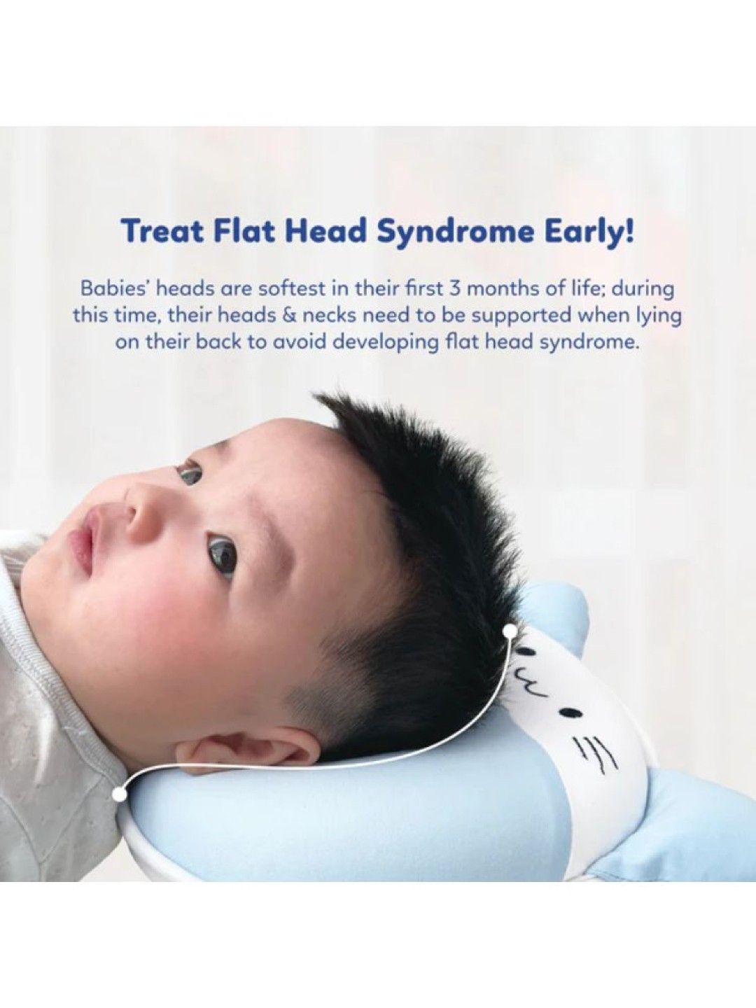 Supermama Lab Memory Foam Flat head Pillow (Blue- Image 3)