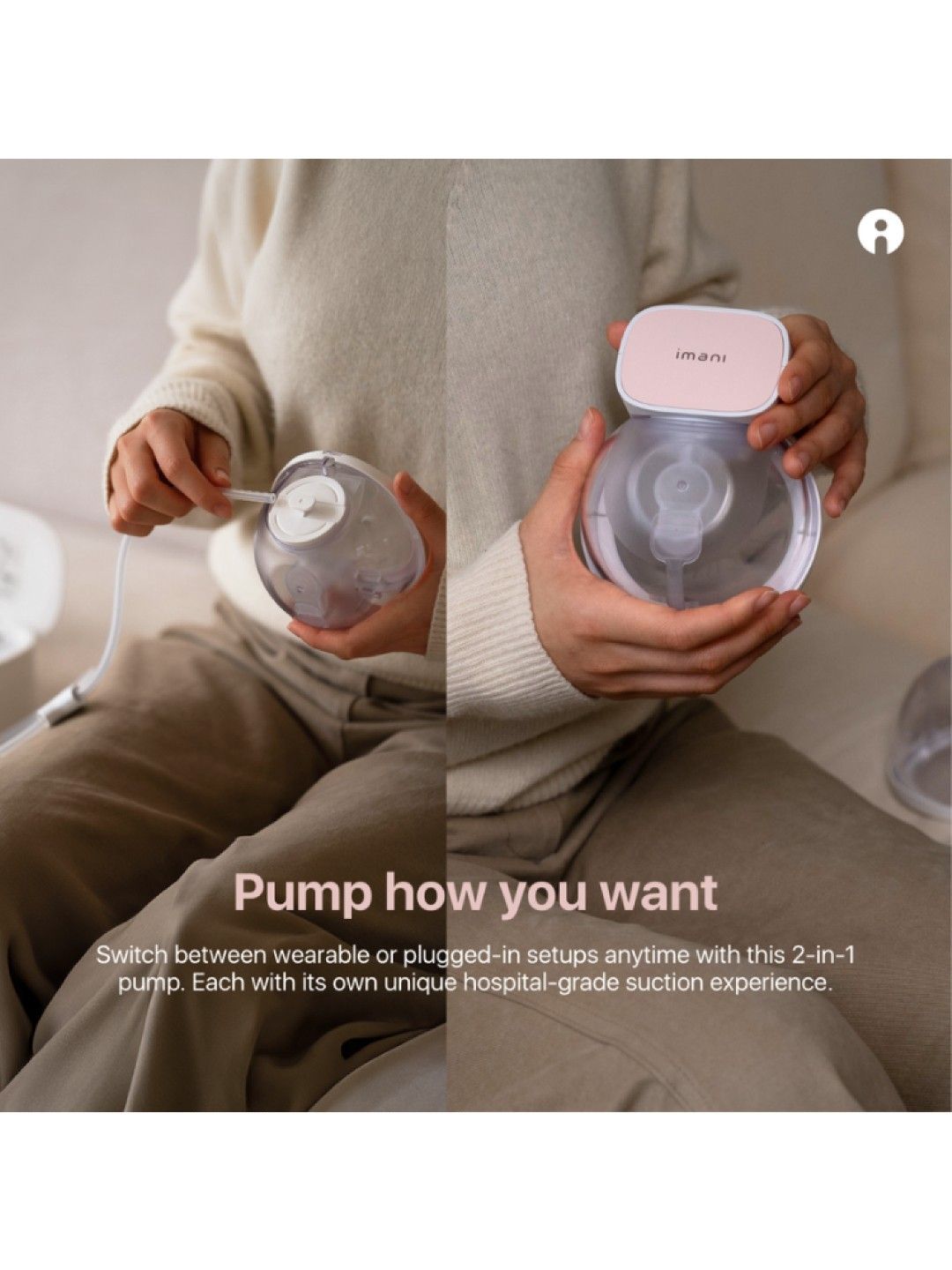 imani i2 PRO Double Wearable Breast Pump with Dock (No Color- Image 4)