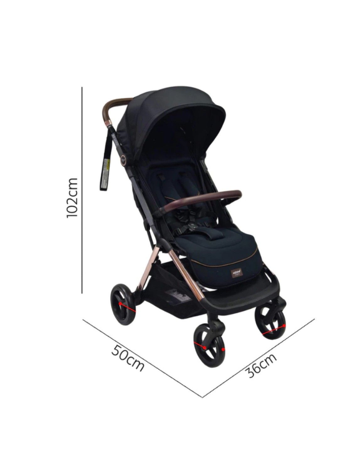 Akeeva Luxury Self-Fold Travel Stroller (Autofold Gold X) (Black- Image 3)