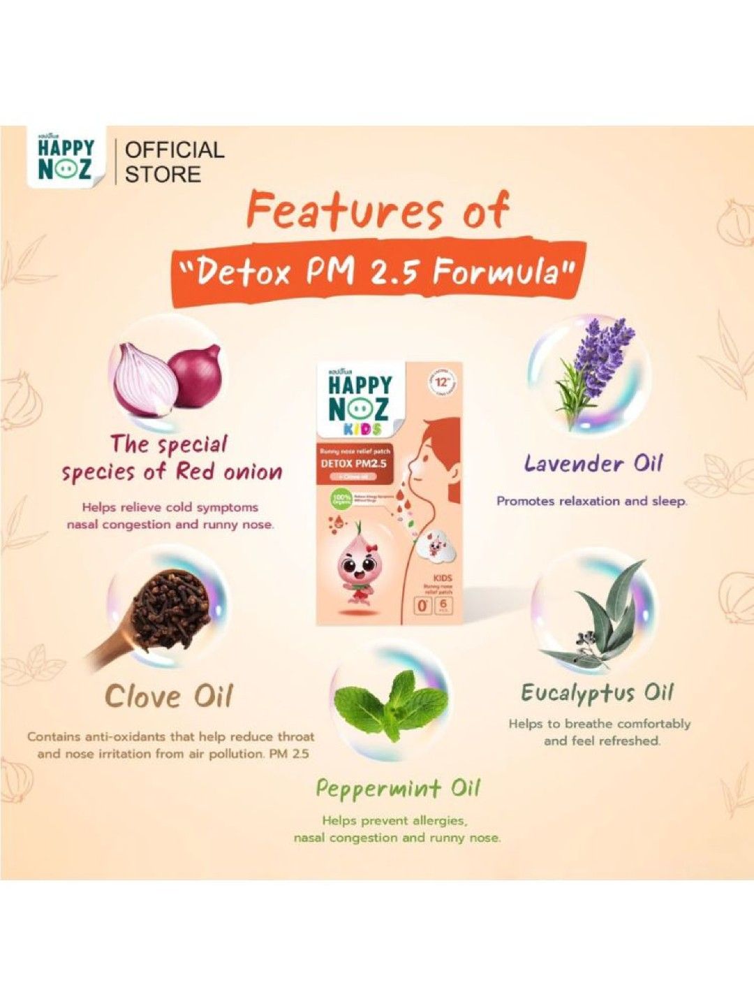 Happy Noz Detox PM 2.5 Organic Onion Sticker (No Color- Image 3)
