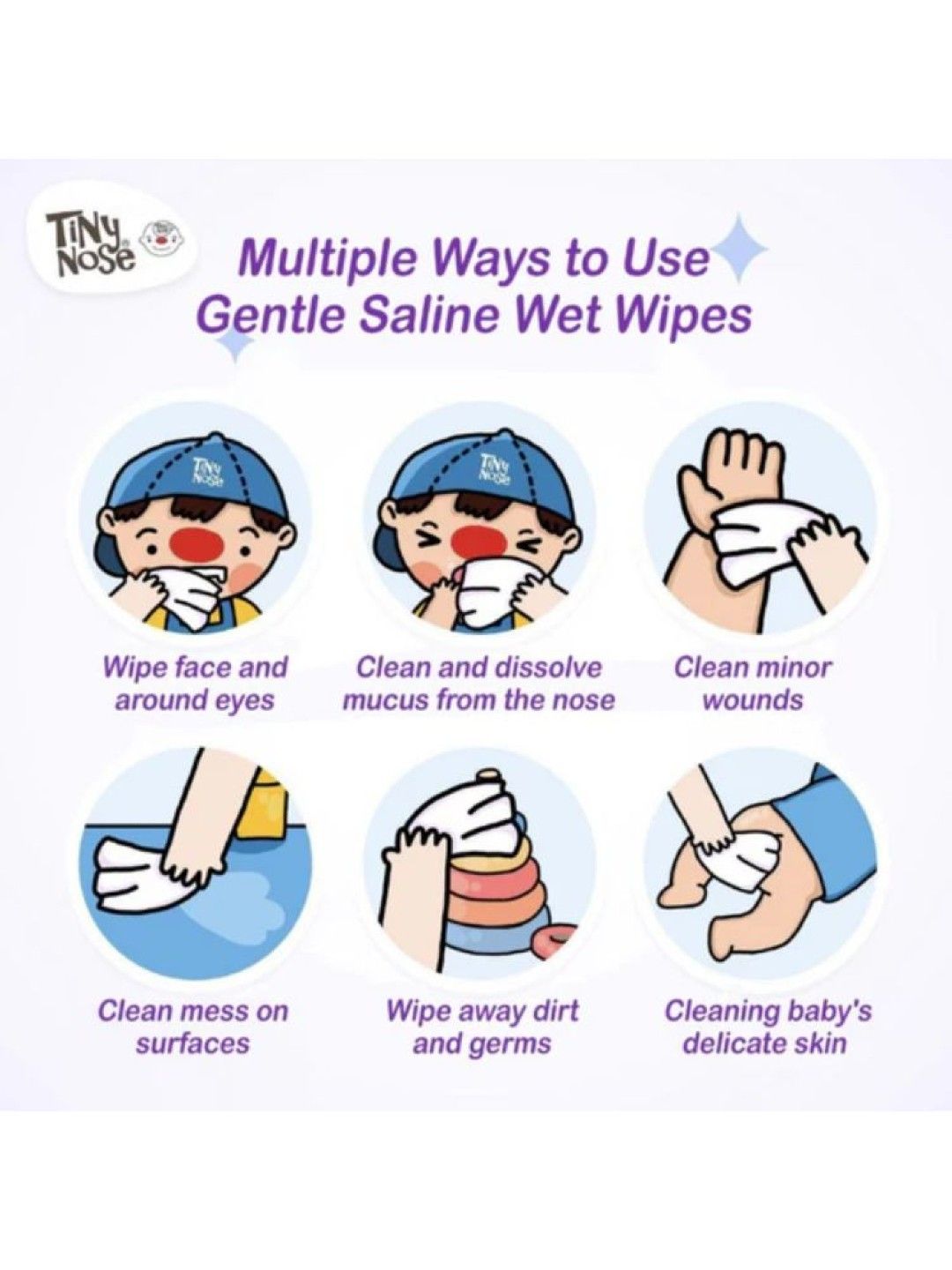 Happy Noz Tiny Nose Saline Baby Wipes - Unscented 50s (No Color- Image 3)