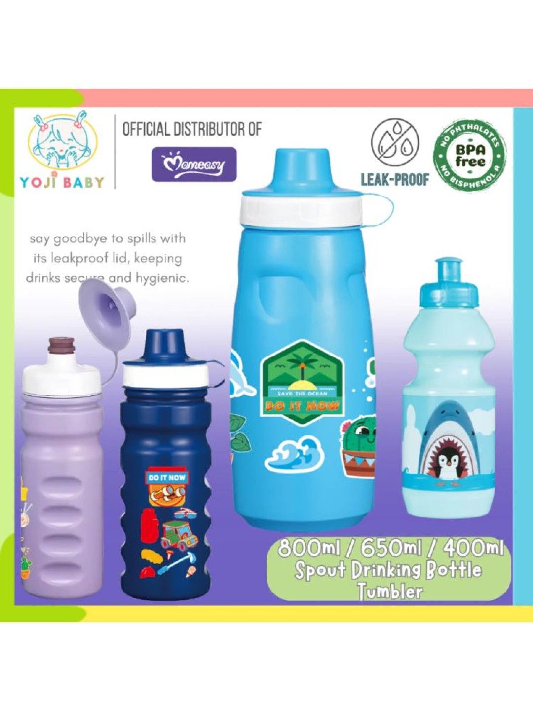 Momeasy Spout Drinking Bottle Tumbler (400ml) (No Color- Image 3)