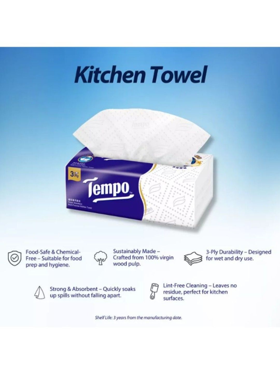 Tempo Tempo Kitchen Rolls (4 Rolls) (No Color- Image 3)