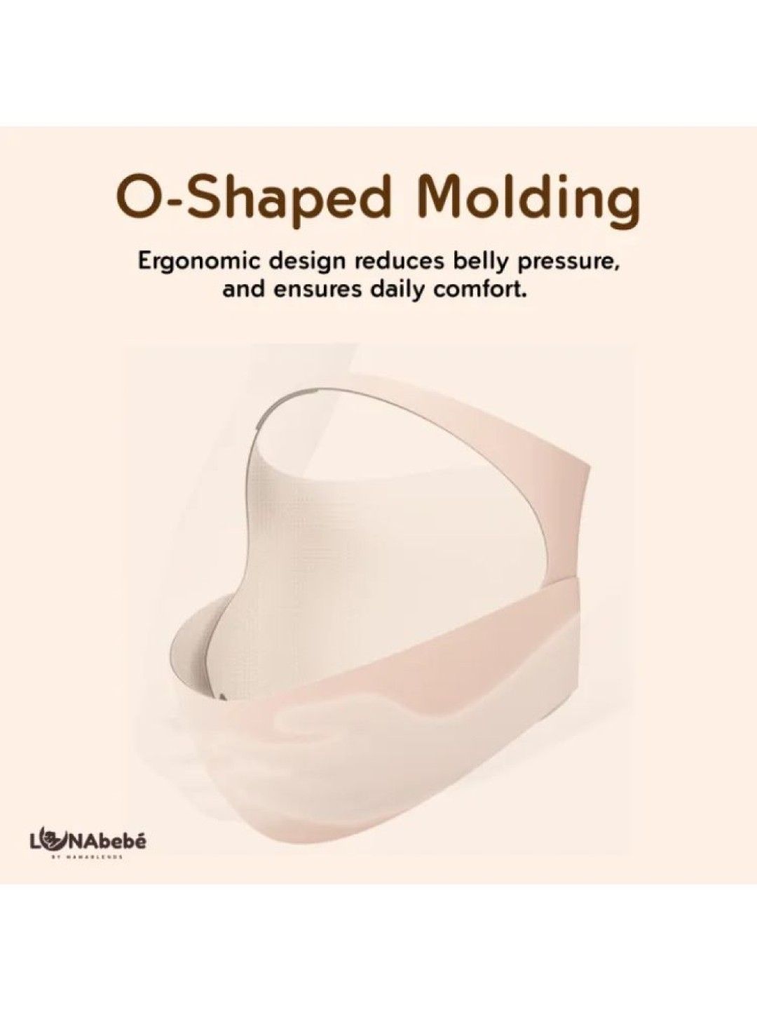 Lunabebe Premium Seamless 2 In 1 Pregnancy Belly And Back Support (Beige- Image 2)