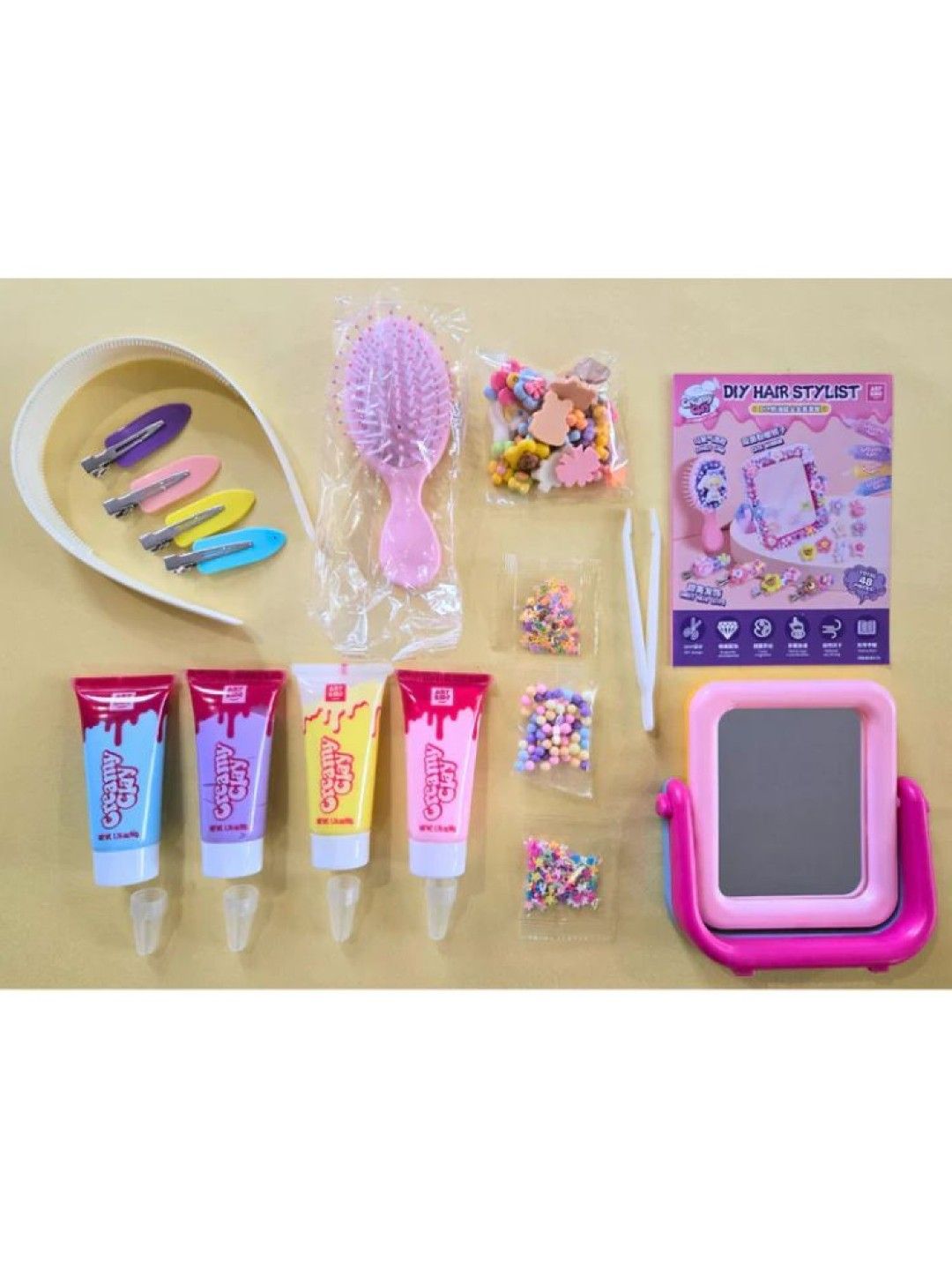 ARTKIDS DIY Hair Stylist Make Your Own Headband, Clips, Mirror and Comb (No Color- Image 3)