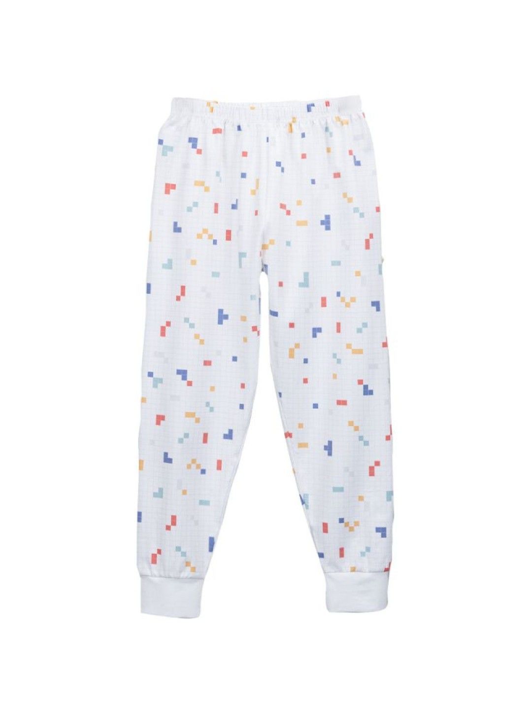 Meet My Feet Pixel Two-Piece Longsleeves Pajama Set (White- Image 3)