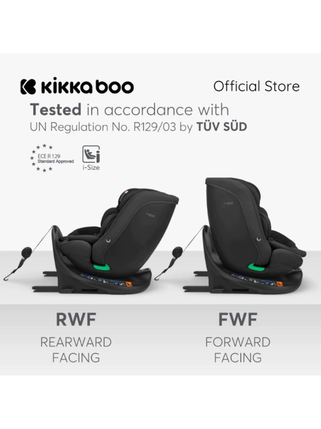 KikkaBoo Carseat 40-150cm I-Van I-Size (Black- Image 3)