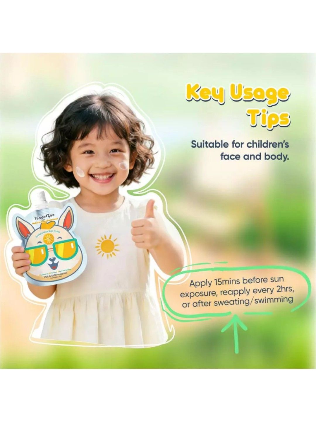 Tenderoo Natural Baby Sunscreen SPF50 PA+++ (No Color- Image 3)
