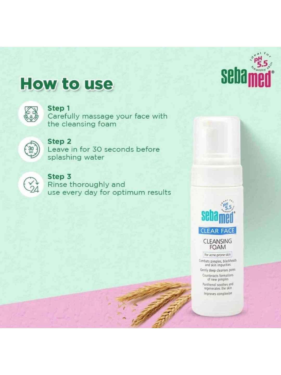 Sebamed Clear Face Antibacterial Cleansing Foam 150ml (No Color- Image 3)
