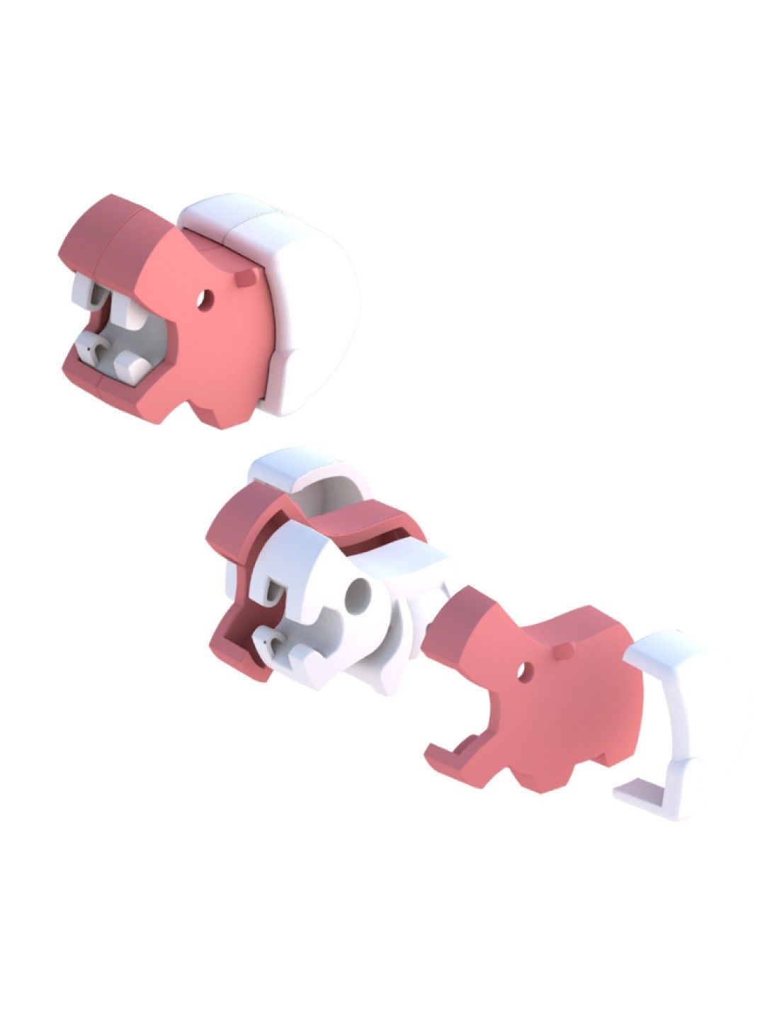 HALFTOYS Half Baby Hippo - 3D Magnetic Educational Puzzle Toy (No Color- Image 3)