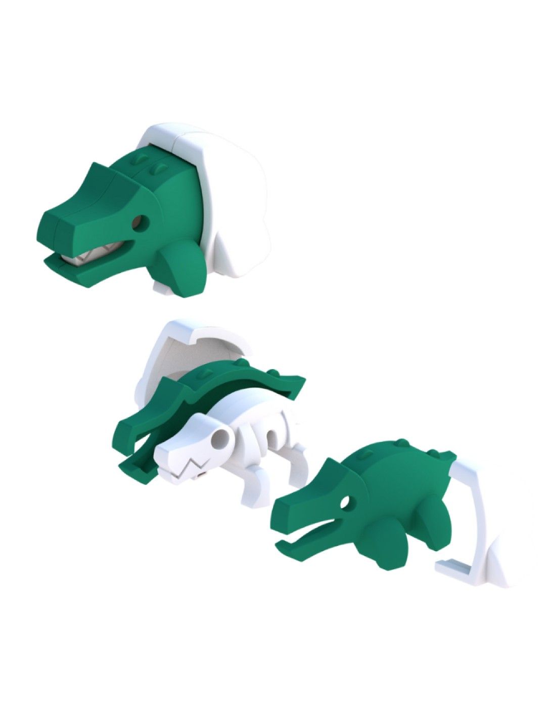 HALFTOYS Half Baby Crocodile - 3D Magnetic Educational Puzzle Toy (No Color- Image 3)