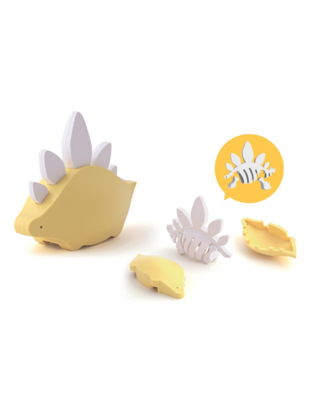 HALFTOYS Half Dino Stego - 3D Magnetic Educational Puzzle Toy Diorama Set (No Color- Image 3)