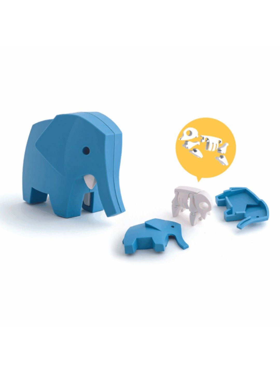 HALFTOYS Half Safari Elephant - 3D Magnetic Educational Puzzle Toy Diorama Set (No Color- Image 3)