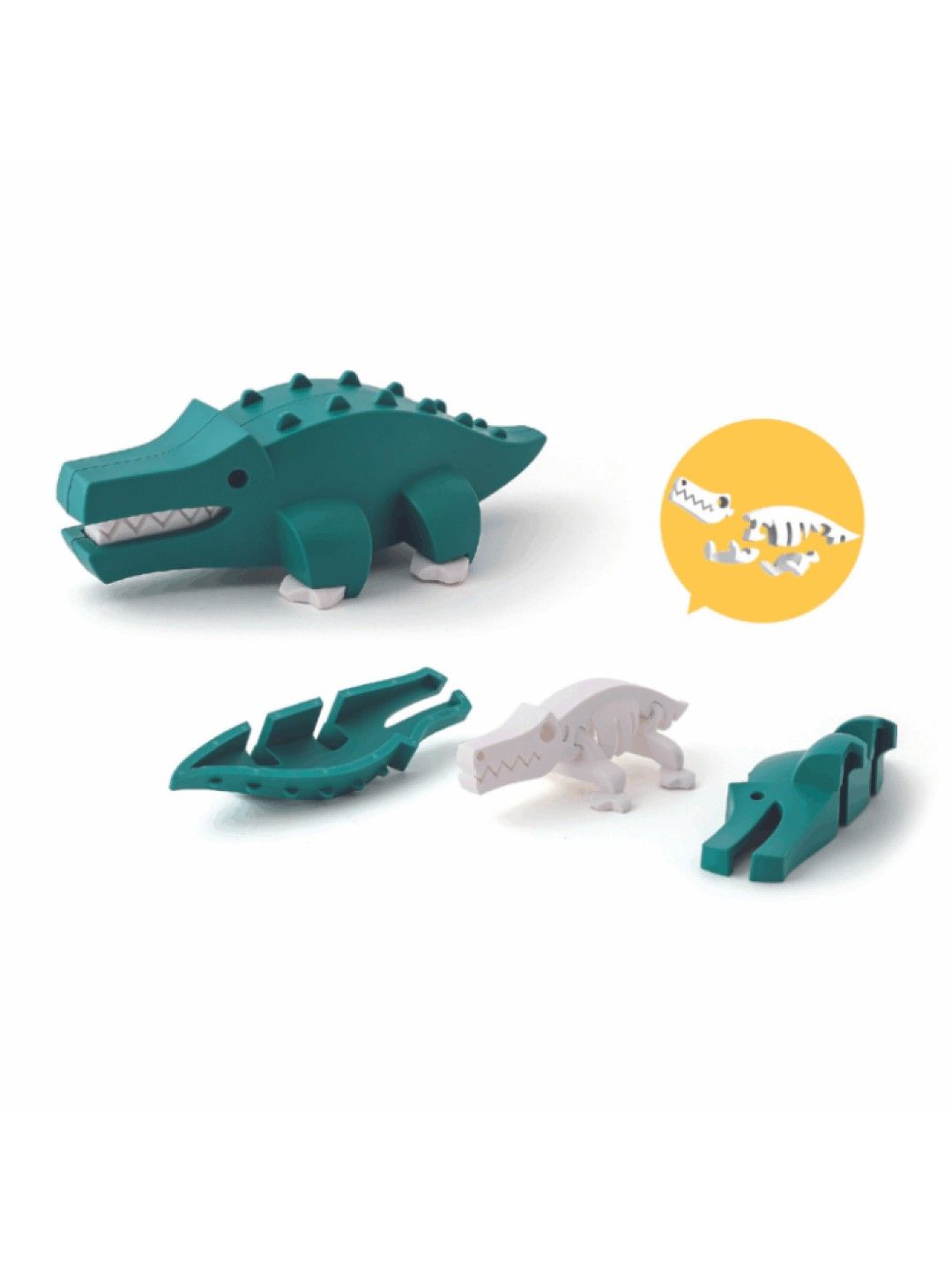 HALFTOYS Half Safari Crocodile - 3D Magnetic Educational Puzzle Toy Diorama Set (No Color- Image 3)