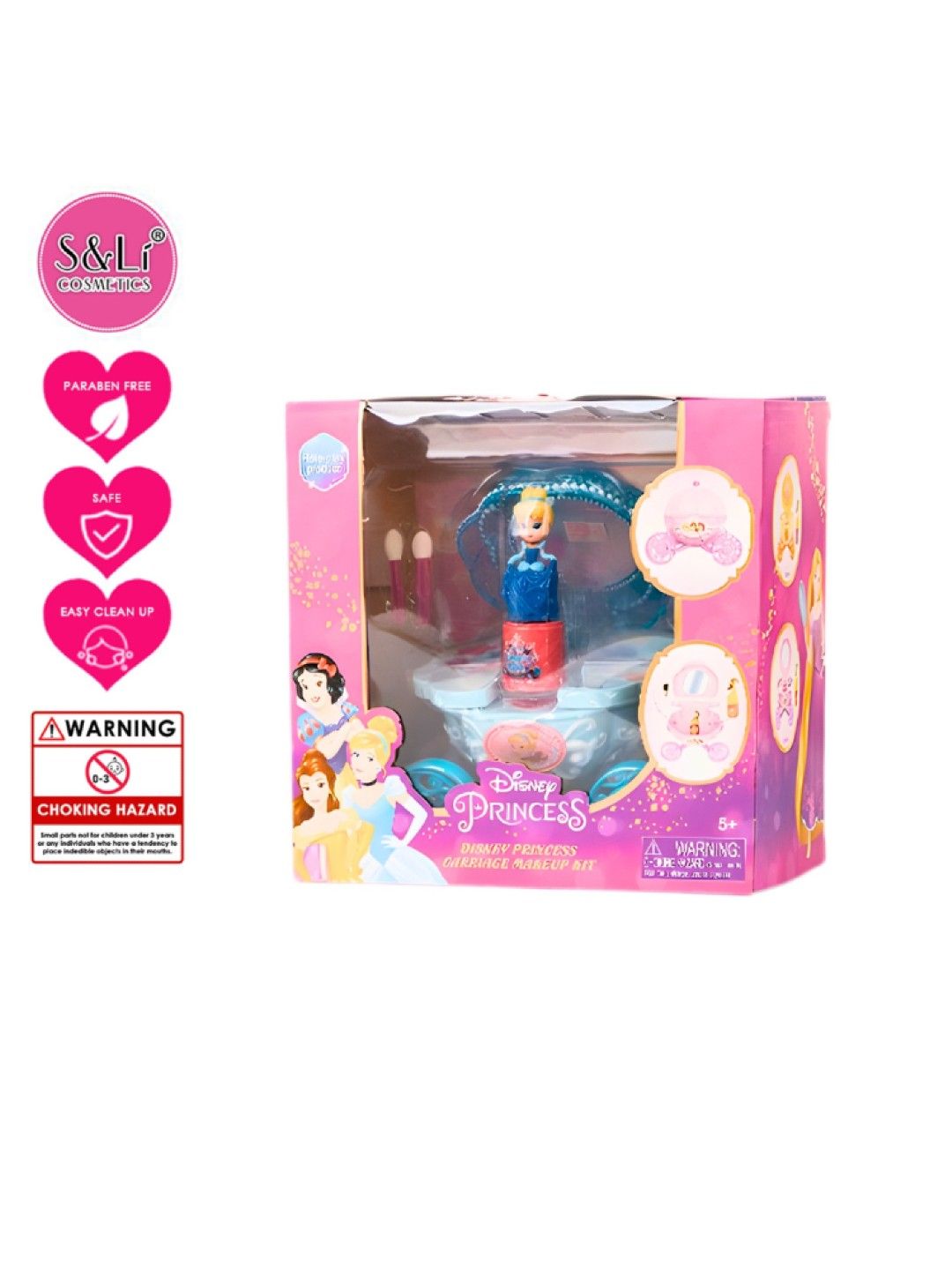 S&Li Cosmetics Disney Princess Cinderella Carriage Make Up Kit (No Color- Image 3)