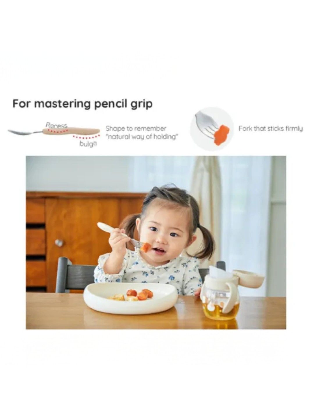 Richell TLI Pencil Grip Spoon & Fork with Case (No Color- Image 3)