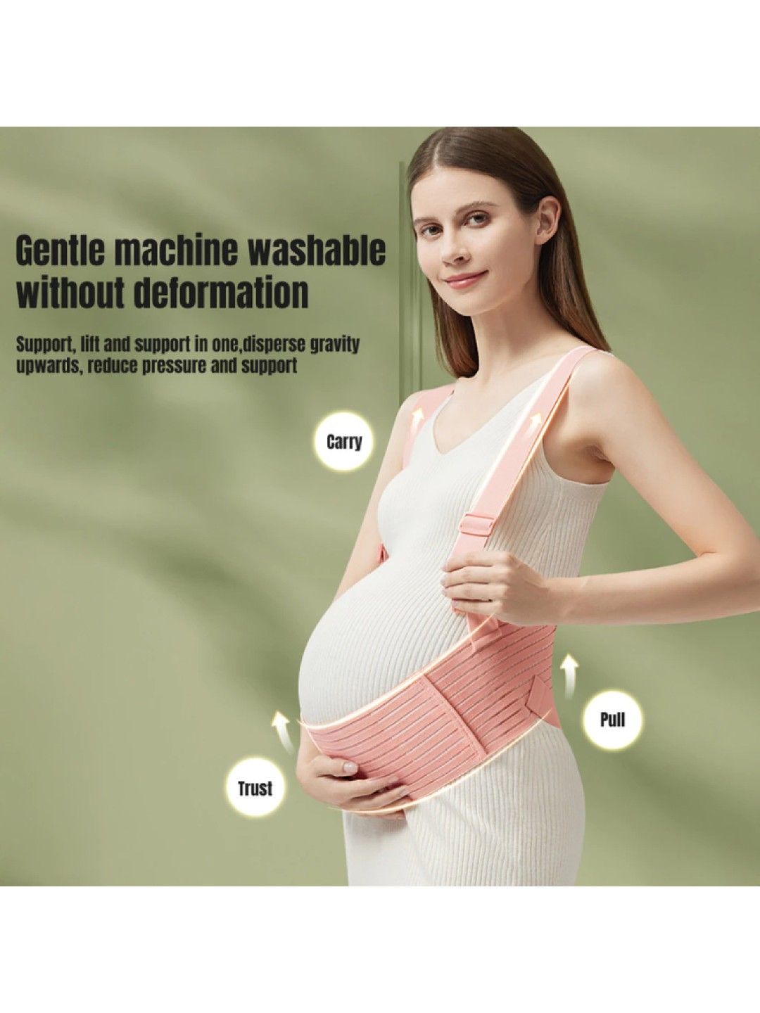 BabyPro Breathable Pregnancy Belly Support & Back Support Belt (Beige- Image 3)