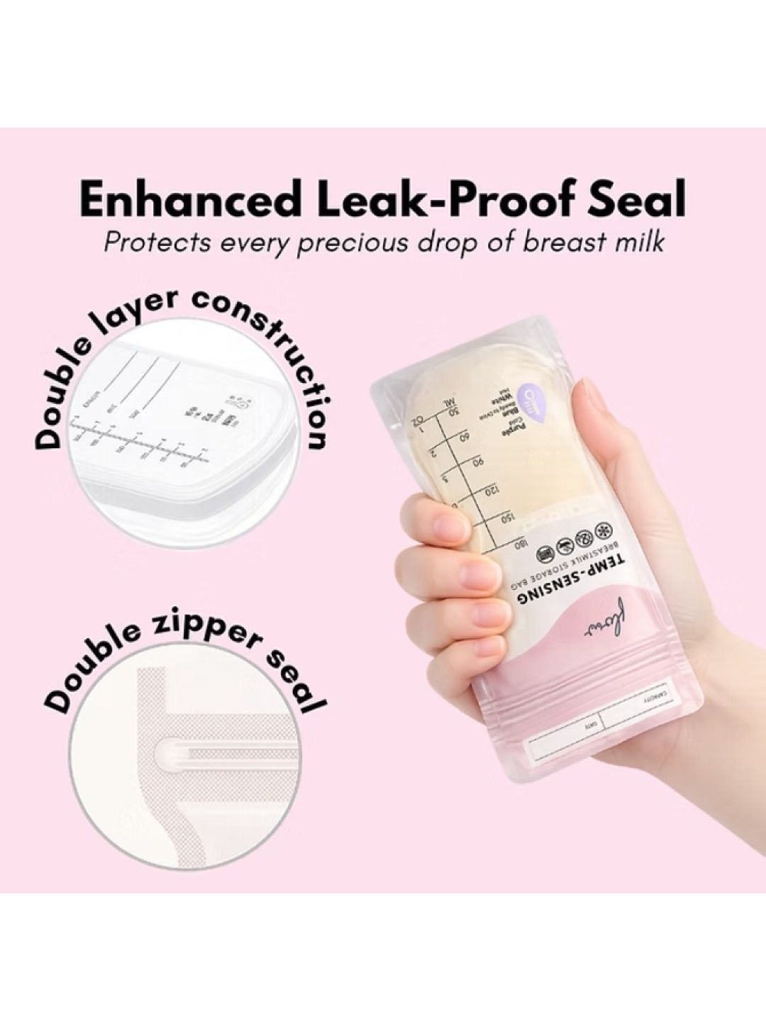 Flow Temp-Sensing Breast Milk Storage Bags (30pcs) (No Color- Image 3)