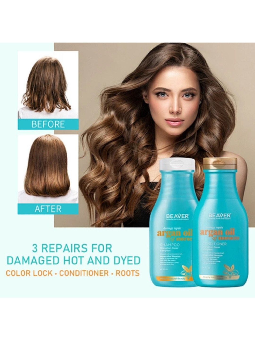 Beaver Beauty Argan Oil & Keratin Shampoo 350ml (No Color- Image 3)