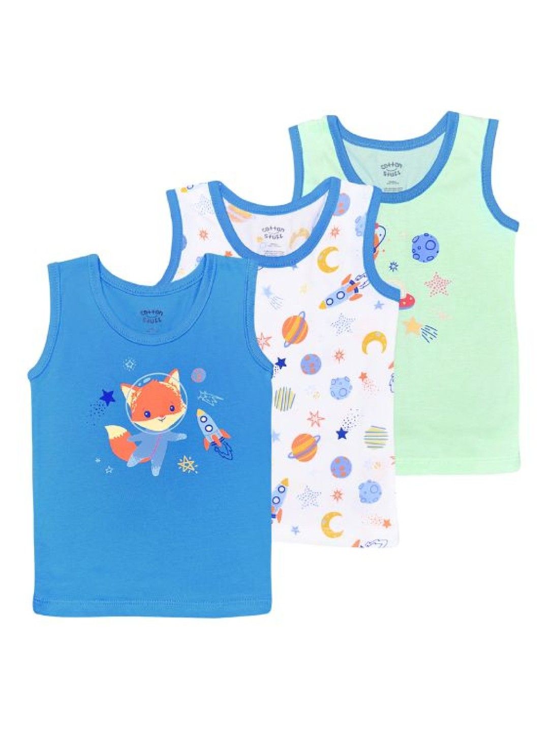 Cotton Stuff 3-piece Sando (Cosmic Fox- Boy) (No Color- Image 1)