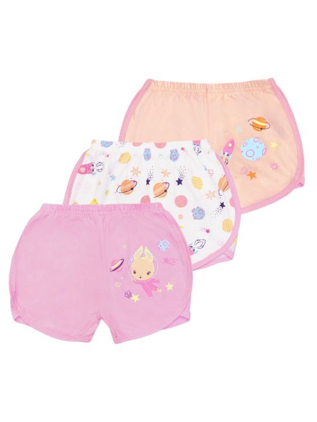 Cotton Stuff 3-piece Girly Shorts (Cosmic Bunny - Girl) (No Color- Image 1)