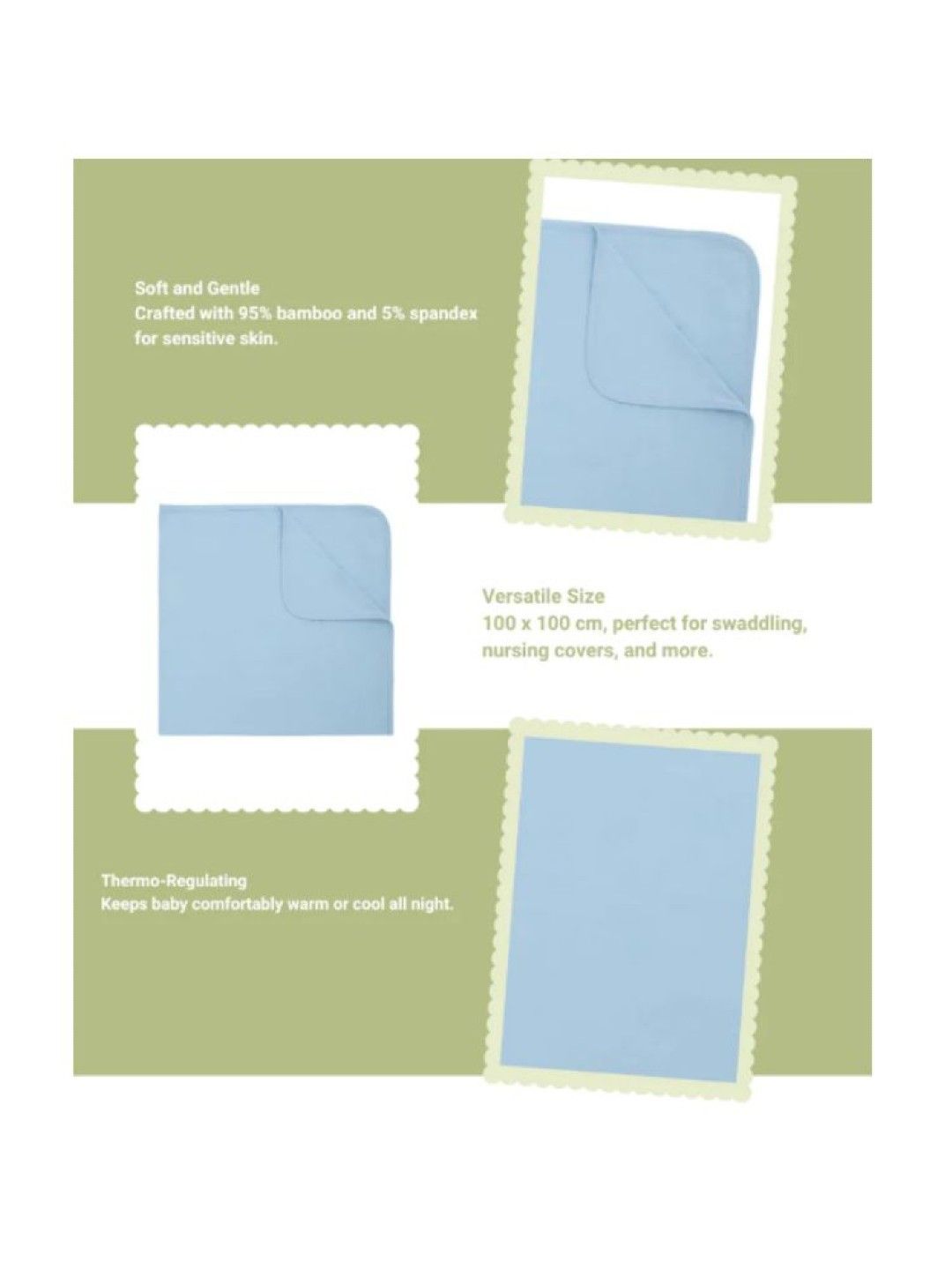 Bamberry Baby Bamboo Stretch Swaddle (Glacier Blue- Image 4)