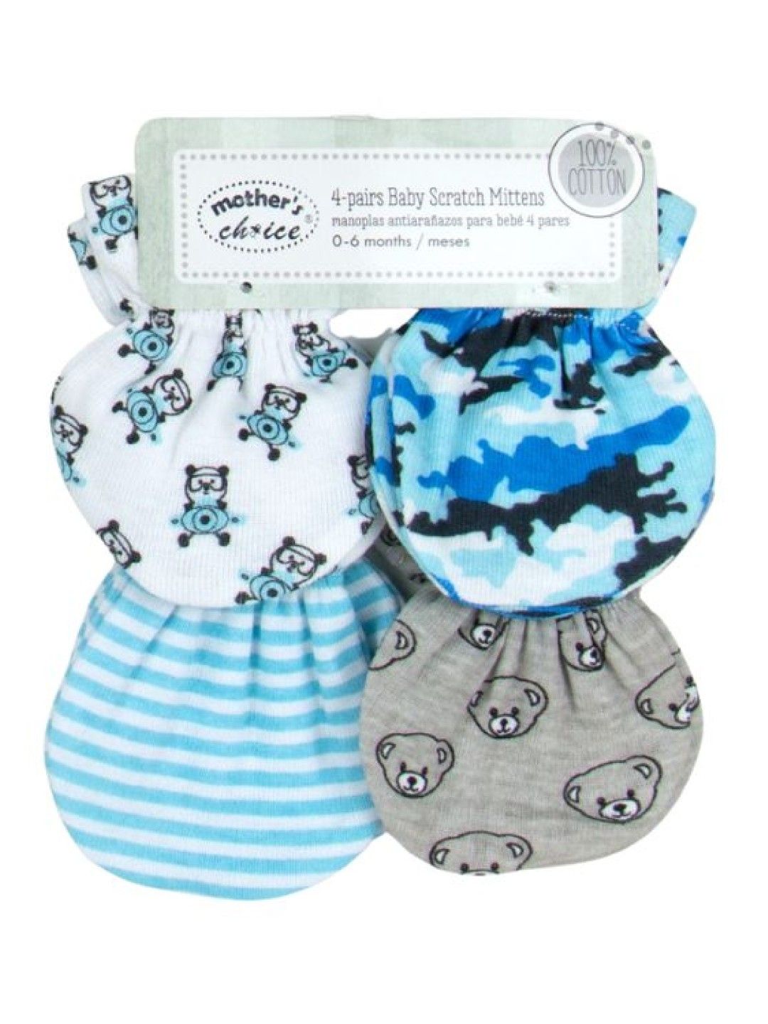 Mother's Choice 4 Pack Newborn Scratch Mittens (Bear/IT2549) (No Color- Image 1)