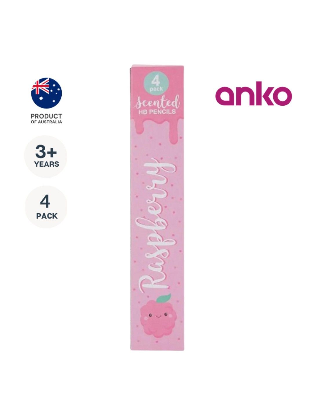 Anko 4 Pack Scented HB Pencils (Raspberry- Image 1)