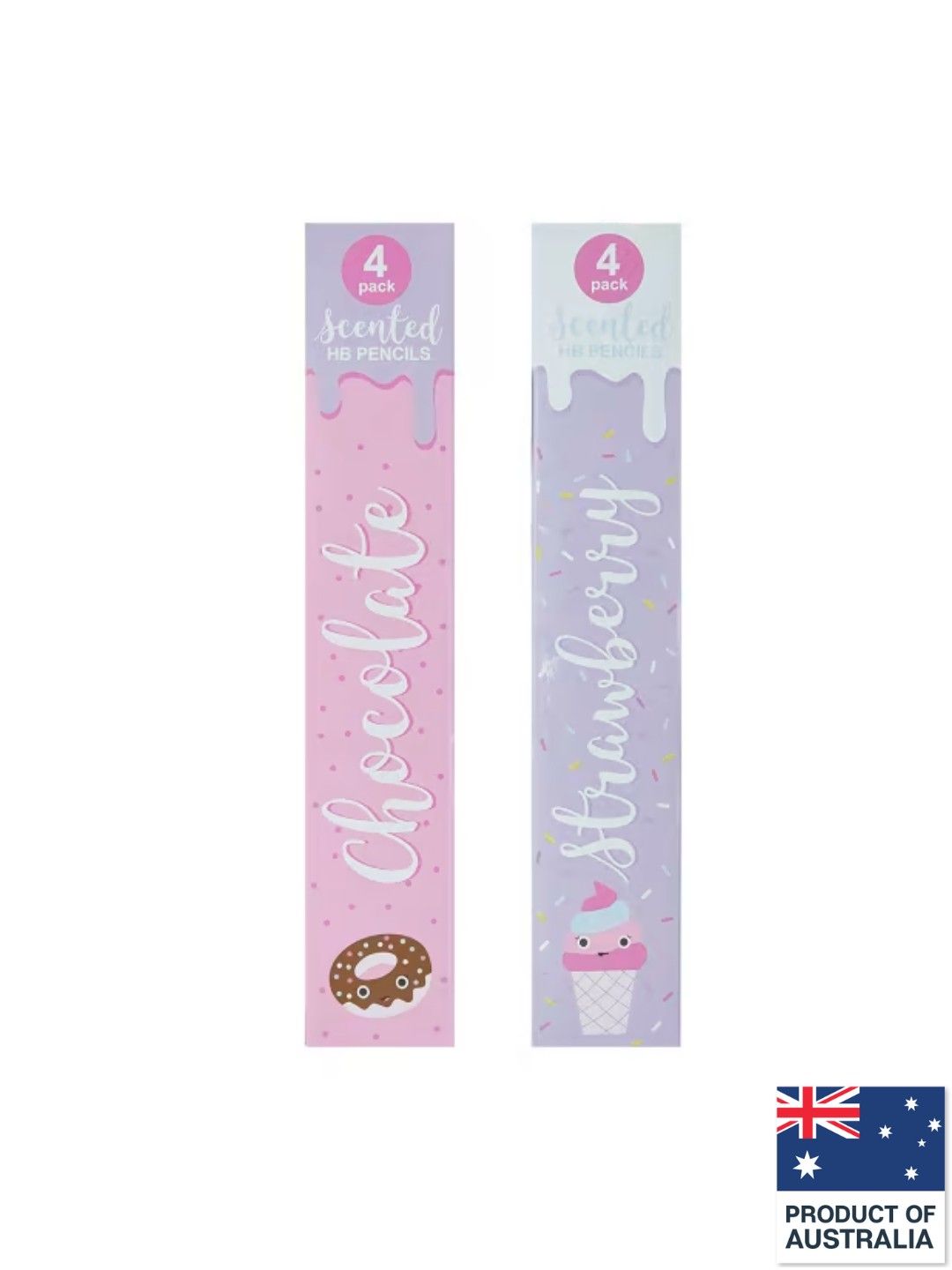 Anko [Bundle of 2] 4 Pack Scented HB Pencils (Strawberry & Chocolate)