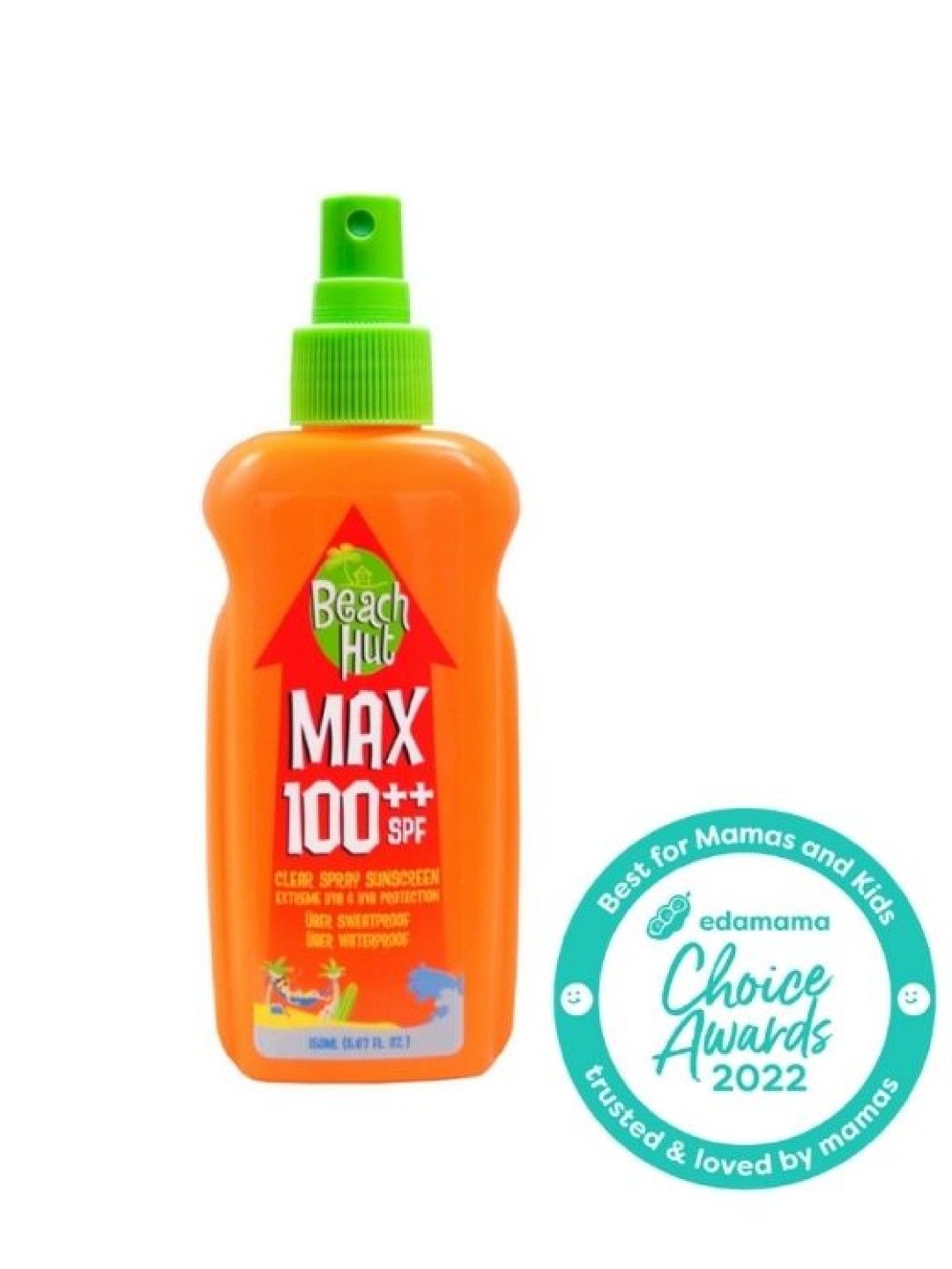 Beach Hut Max SPF100 Clear Sunscreen Spray 150ML (No Color- Image 1)