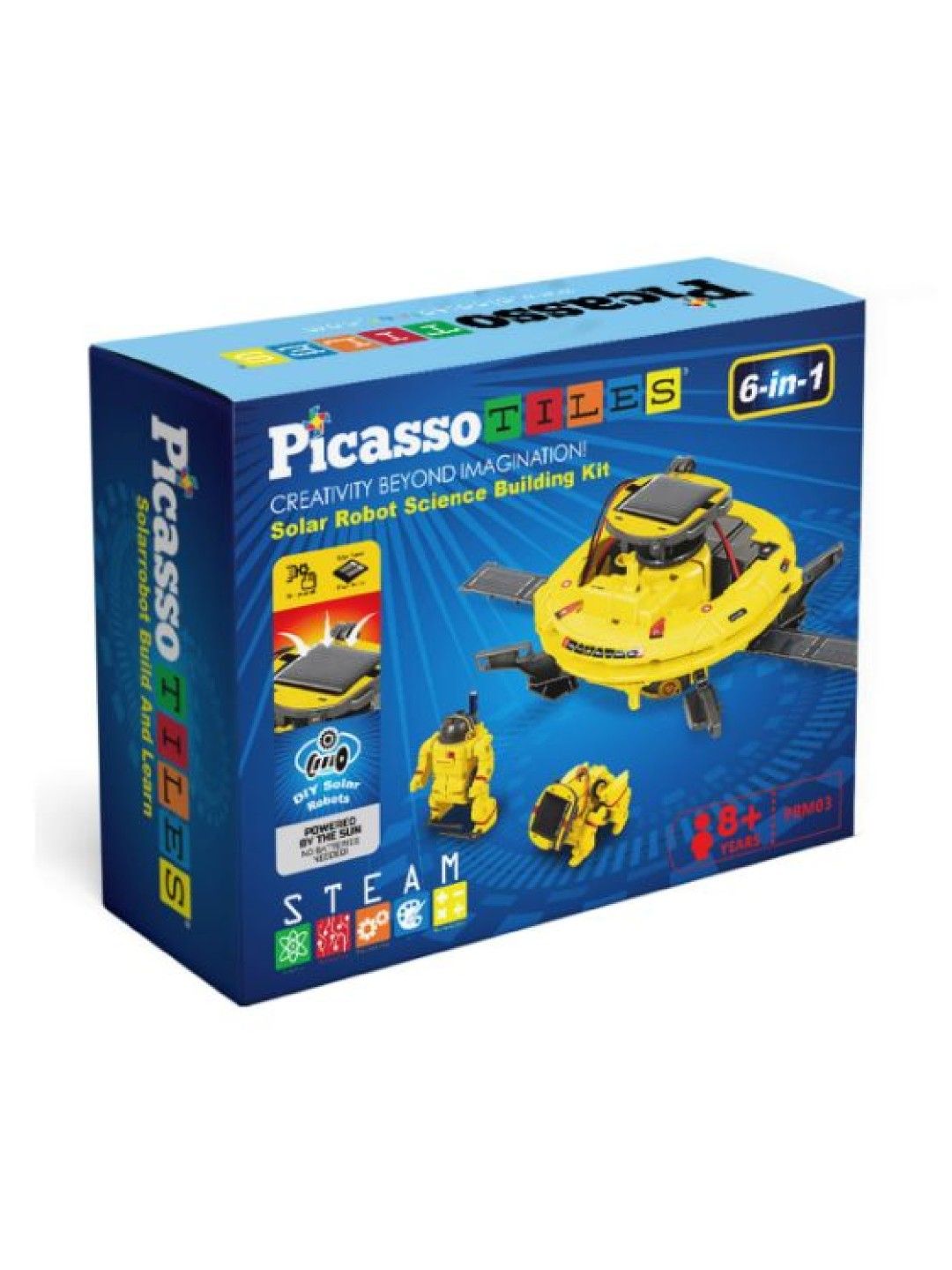 Picasso Tiles 6-in-1 STEM Kids Solar Powered UFO Robot Science Kit (No Color- Image 2)