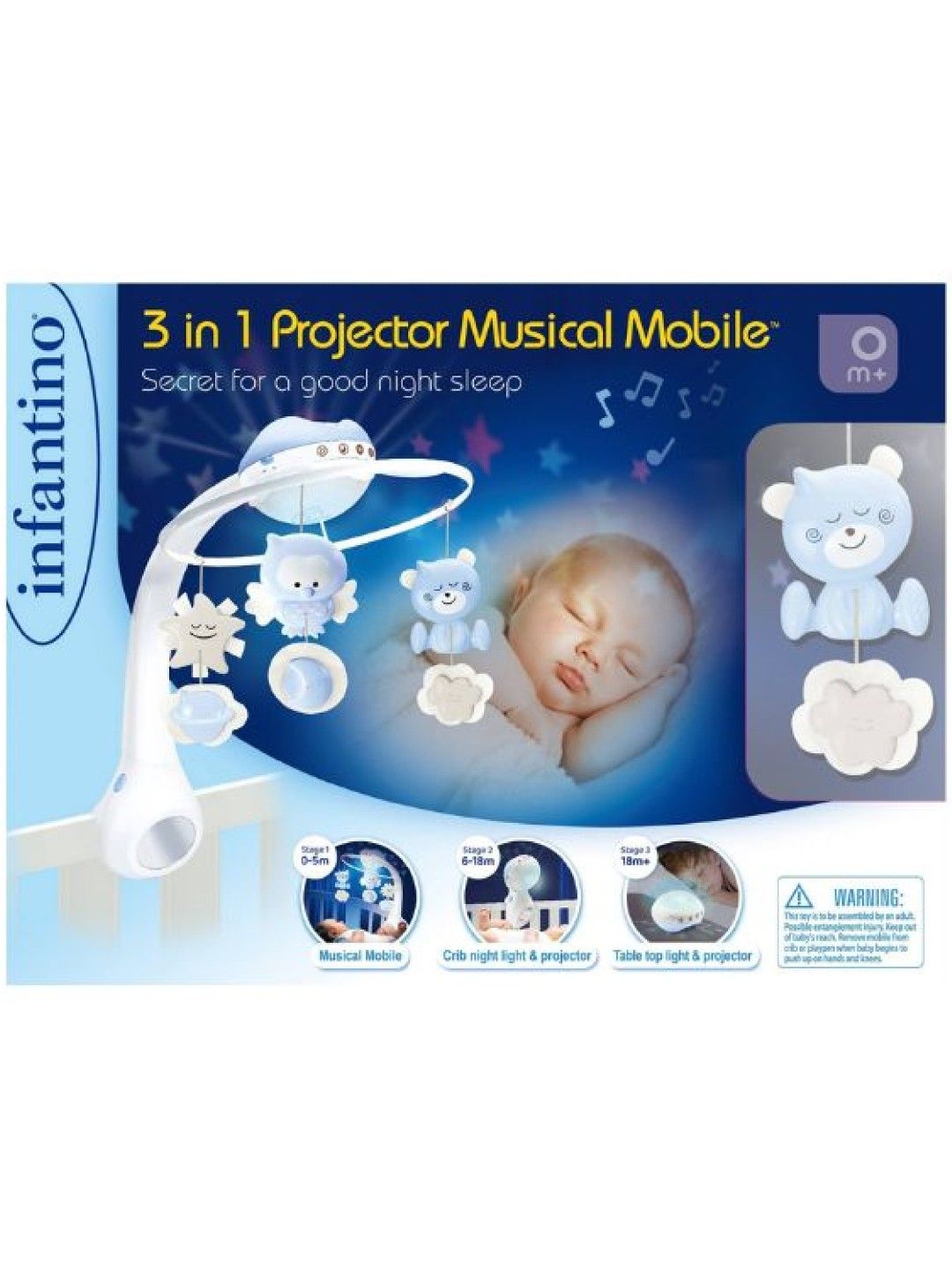 Infantino 3-in-1 Projector Musical Mobile (Blue- Image 2)