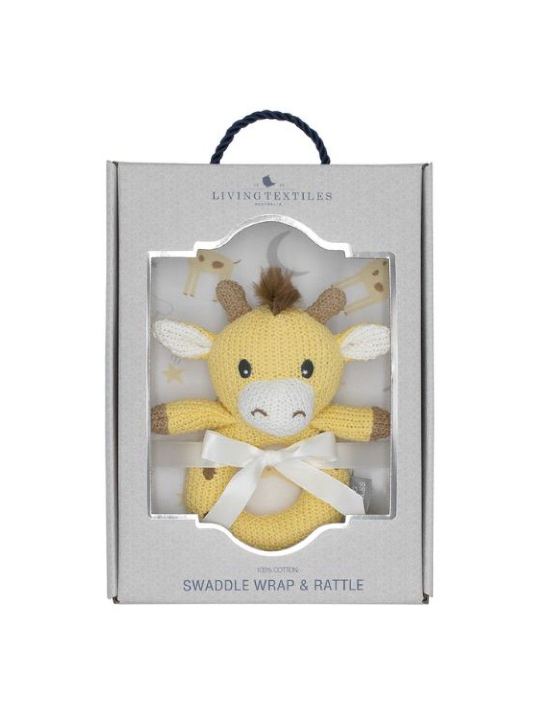 Living Textiles Jersey Swaddle & Rattle Gift Set - Noah/Giraffe (No Color- Image 2)