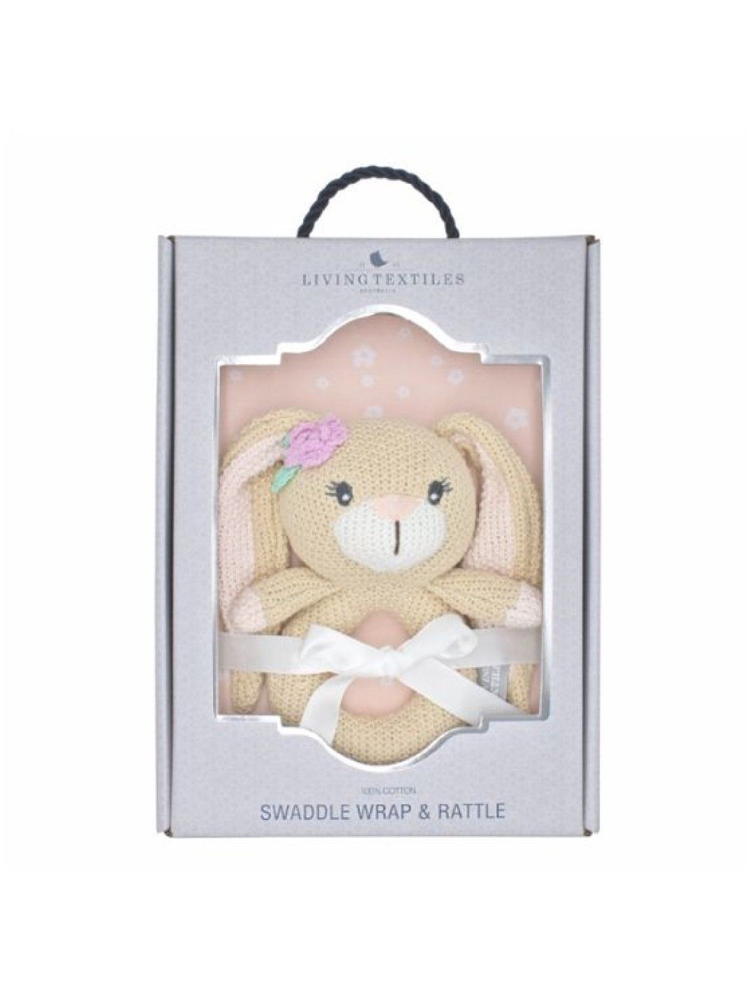 Living Textiles Jersey Swaddle & Rattle Gift Set - Floral/Bunny (No Color- Image 2)