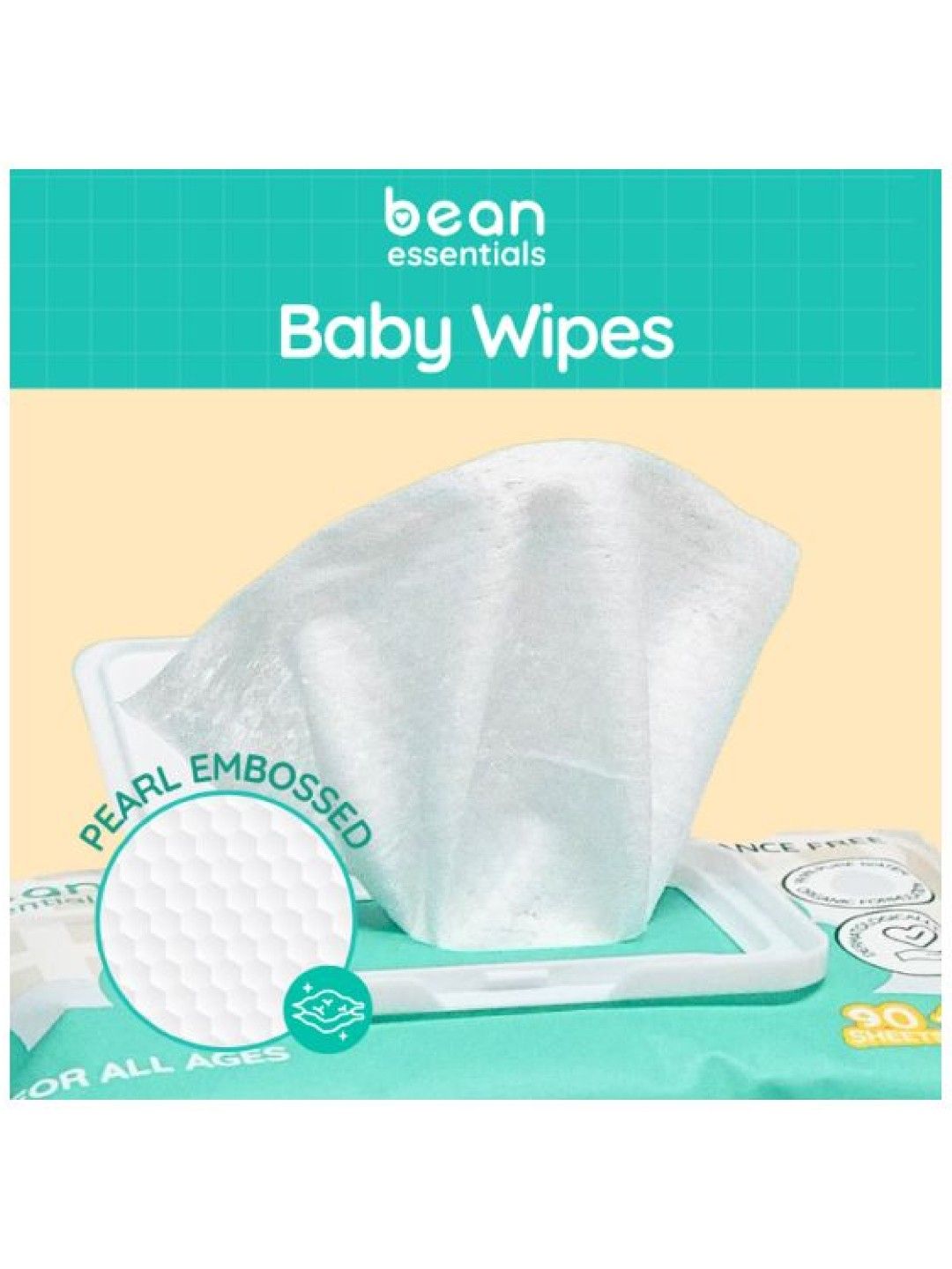 bean essentials [Bundle of 3] Baby Wipes Fragrance Free 3 x 100 sheets (No Color- Image 3)