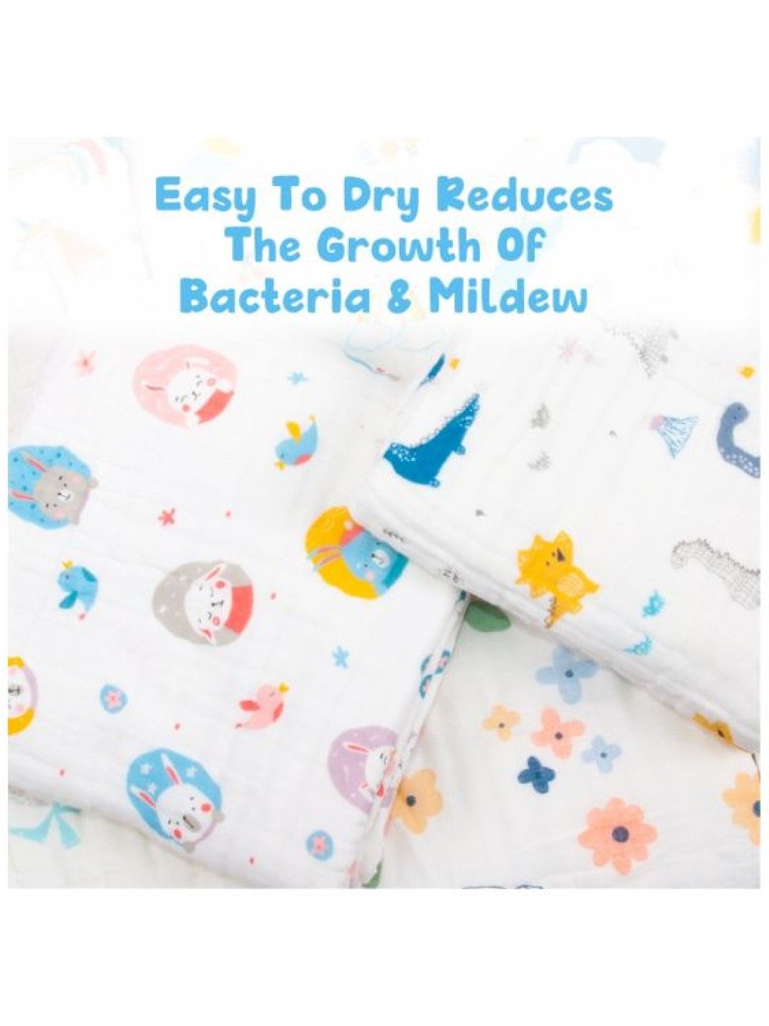 Kozy Blankie 100% Cotton Premium Multi-Purpose Muslin Cloth - Bunny Blooms (No Color- Image 4)