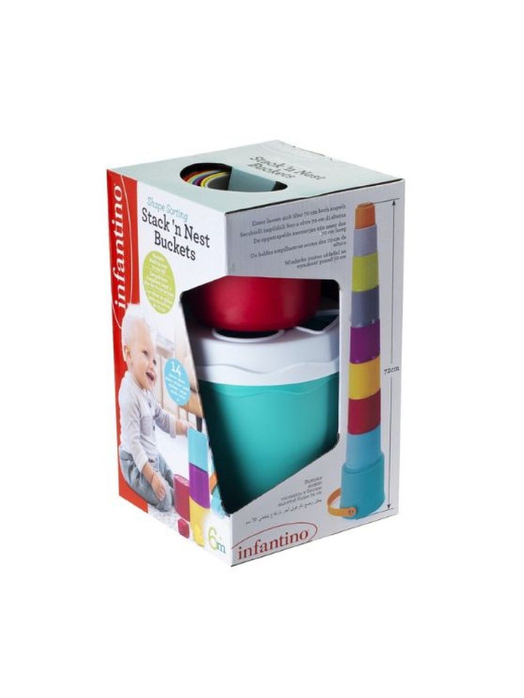 Infantino Shape Sorting Stack 'N Nest Buckets (No Color- Image 2)