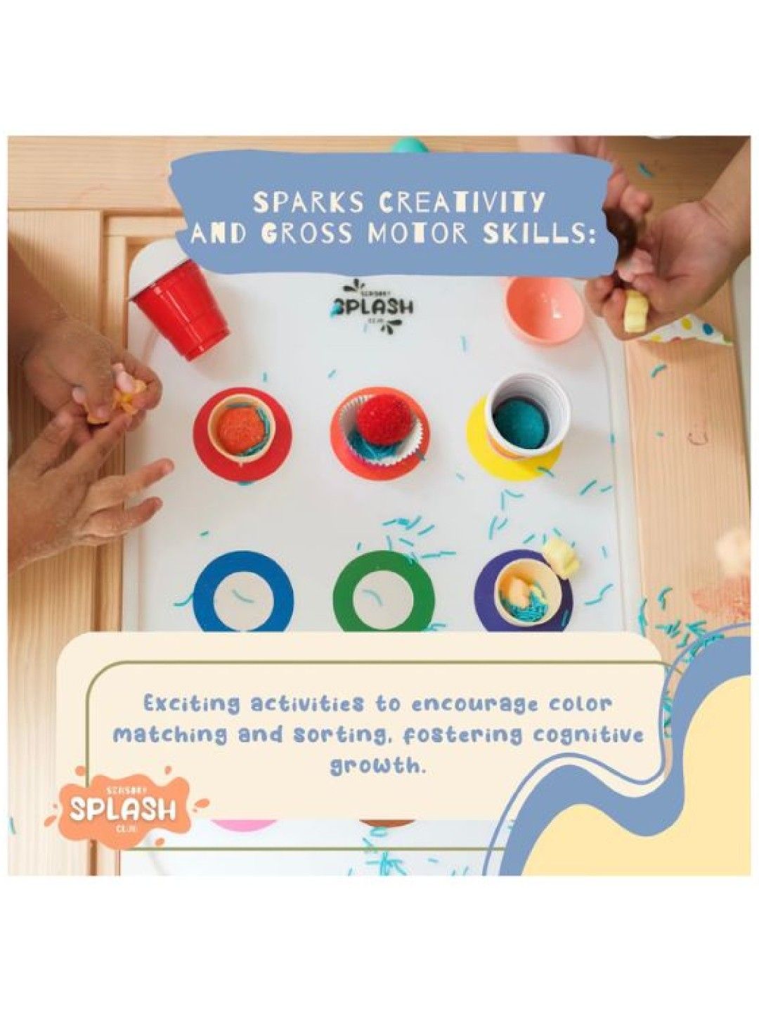 Sensory Splash Club Rainbow Sort & Play Sensory Learning Board (No Color- Image 4)